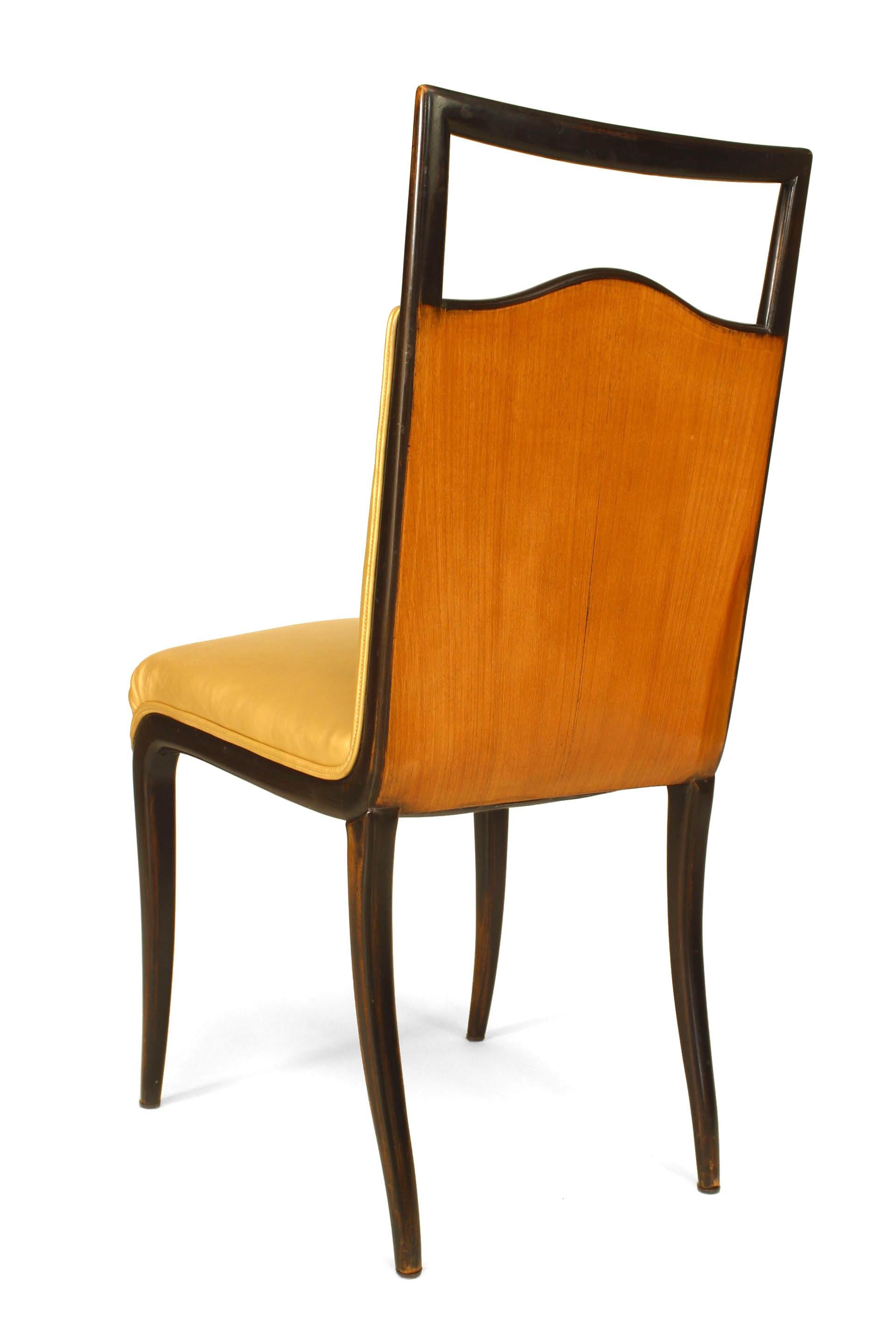 Mid-20th Century Set of 6 Italian Gold Upholstered Side Chairs