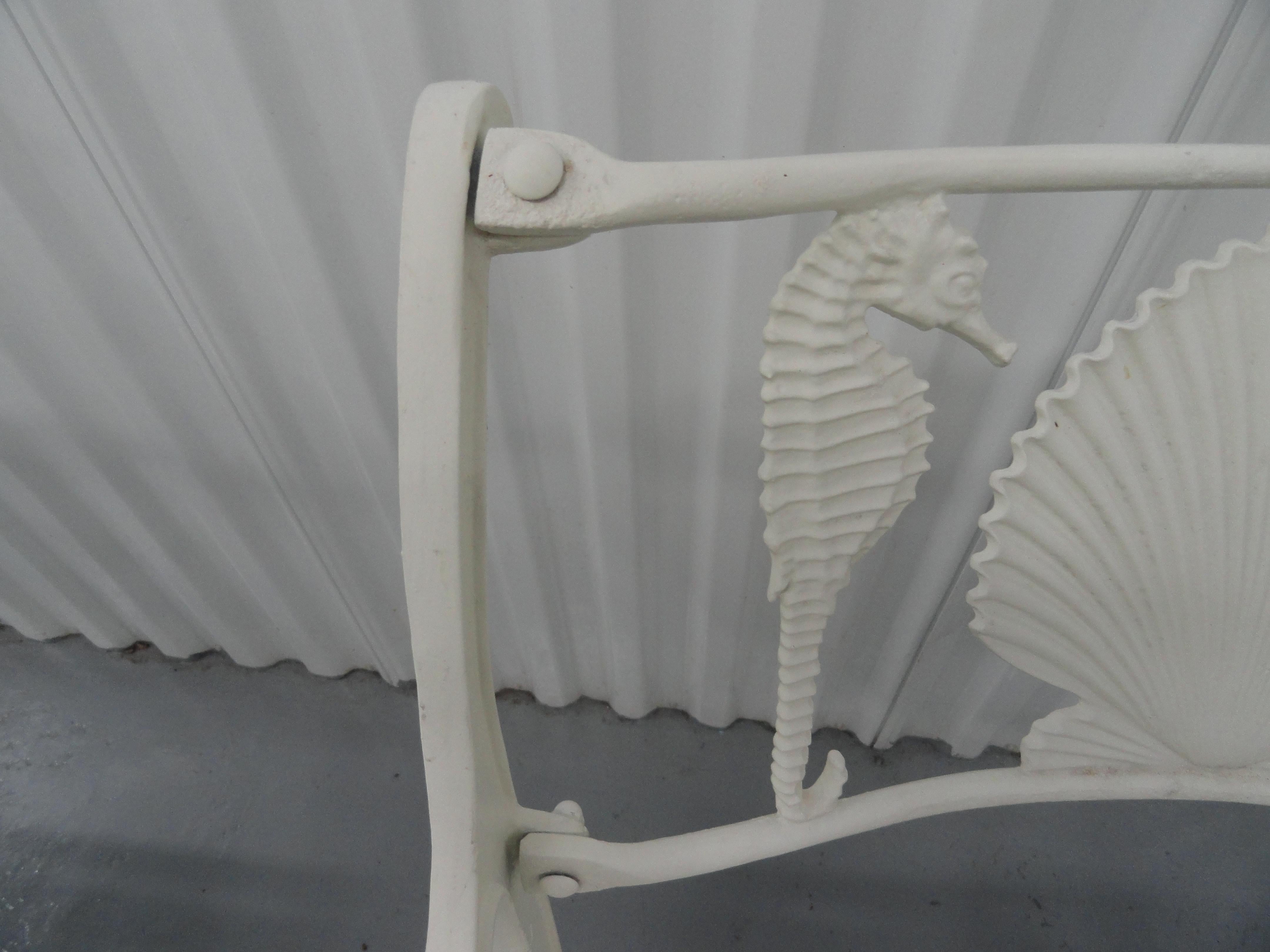 Set of Six 1950s Molla Cast Aluminum Seahorse Garden Armchairs For Sale 2