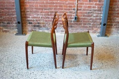 Ensemble de six chaises modèle 78 en palissandre brésilien des années 1960 par Niels Møller