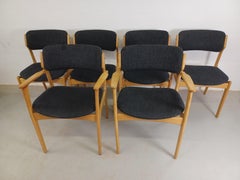 Set of Six 1960s Erik Buch Oak Dining Chairs