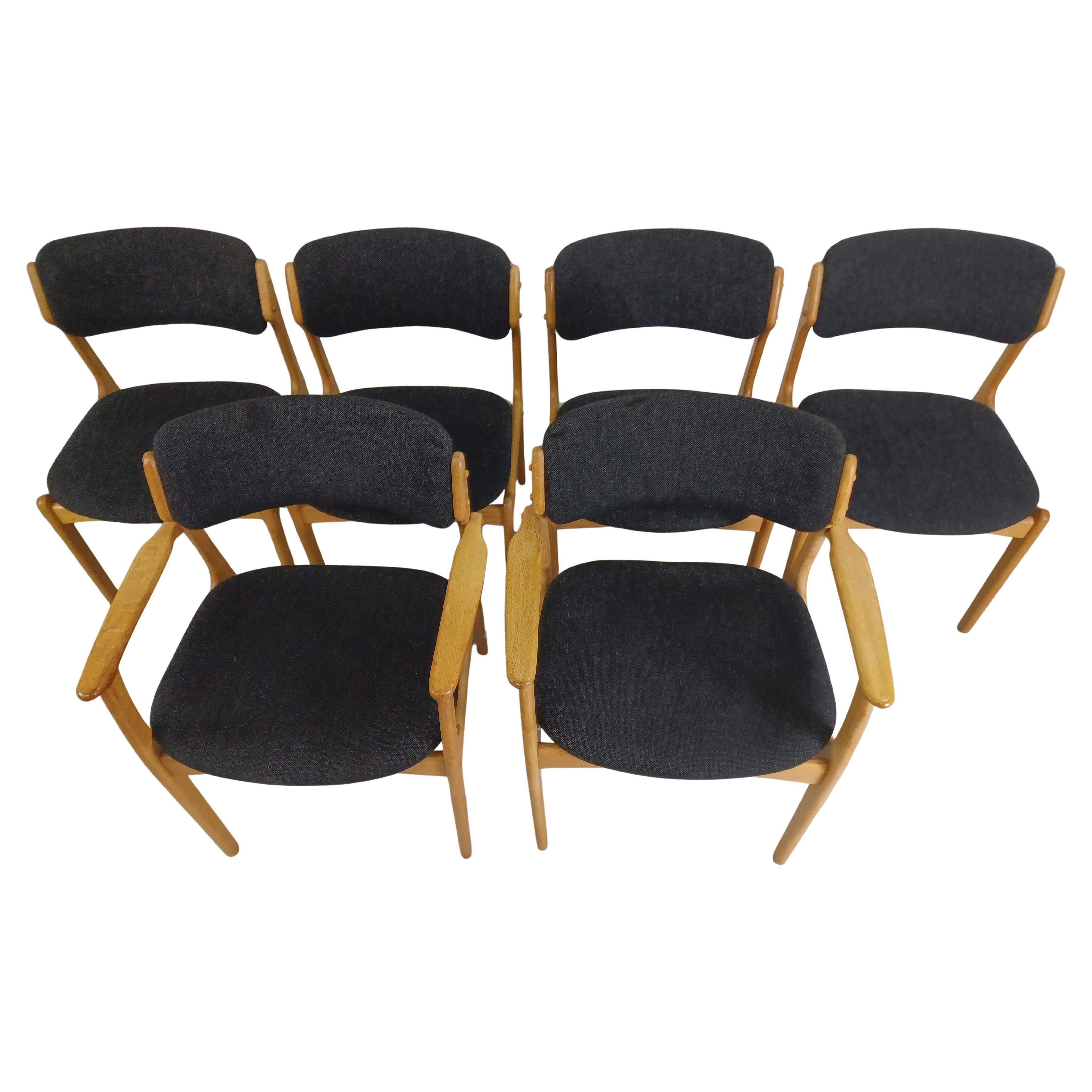 Set of Six 1960s Erik Buch Oak Dining Chairs For Sale
