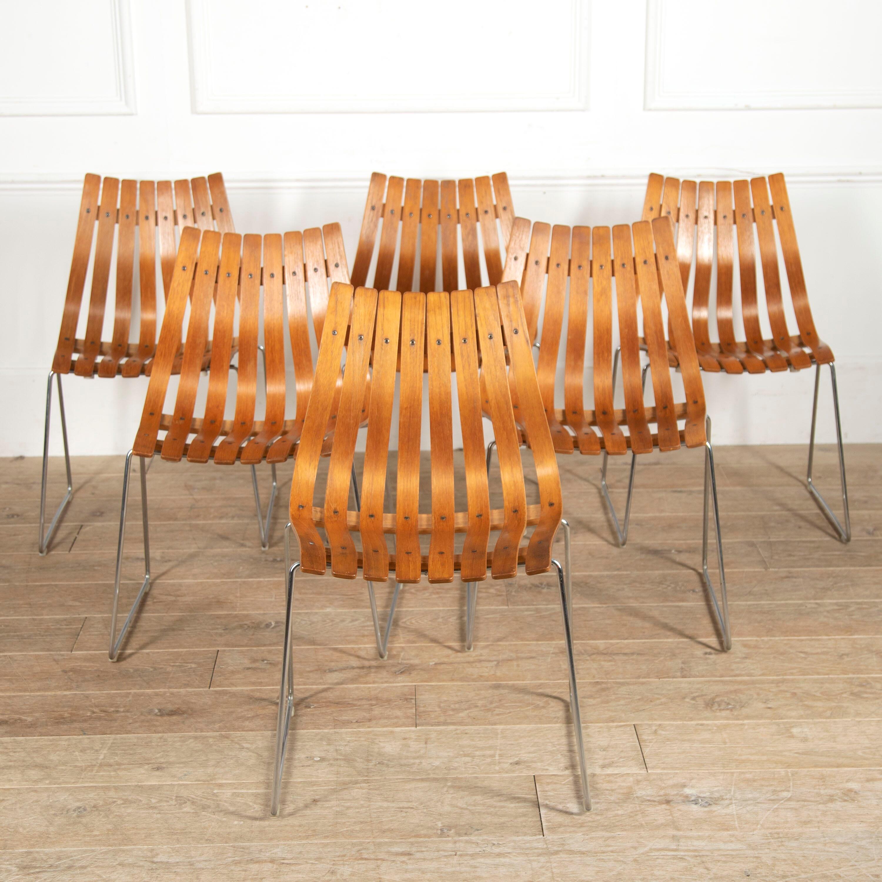 20th Century Set of Six 1960s Hans Brattrud Dining Chairs