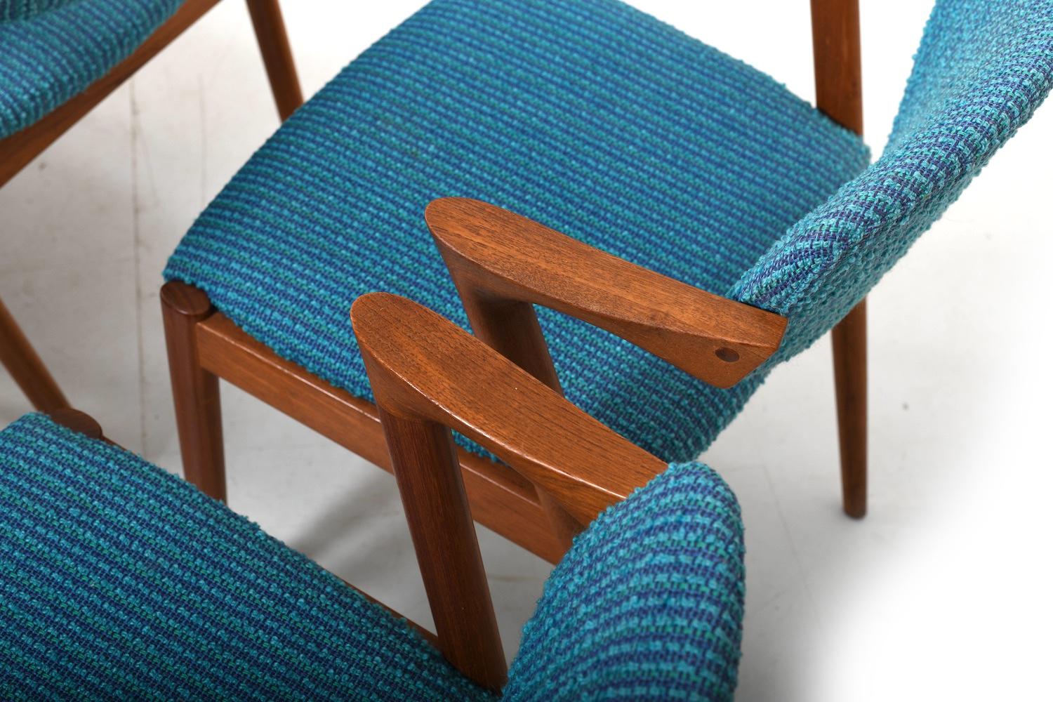 Fabric Set of six 1960s Kai Kristiansen Teak Z-Chairs