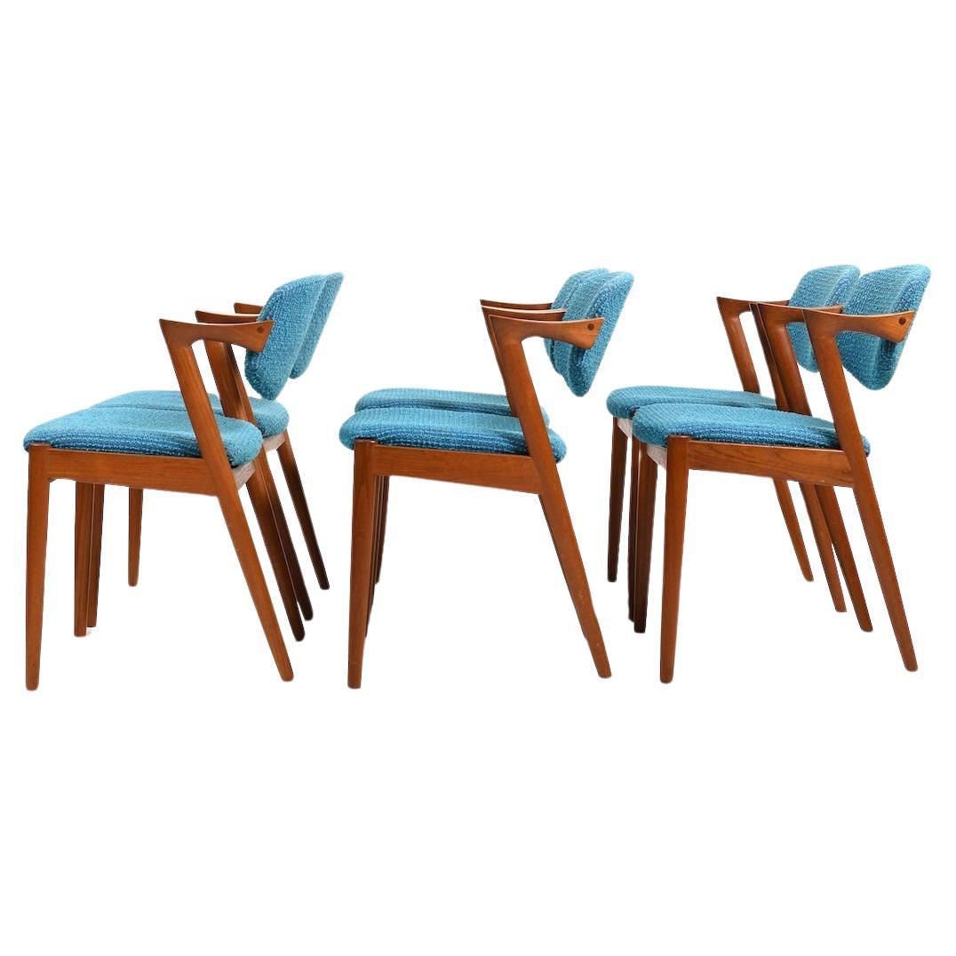 Set of six 1960s Kai Kristiansen Teak Z-Chairs