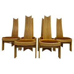 Set Of Six 1970S Bamboo Dining Chairs By Mcguire