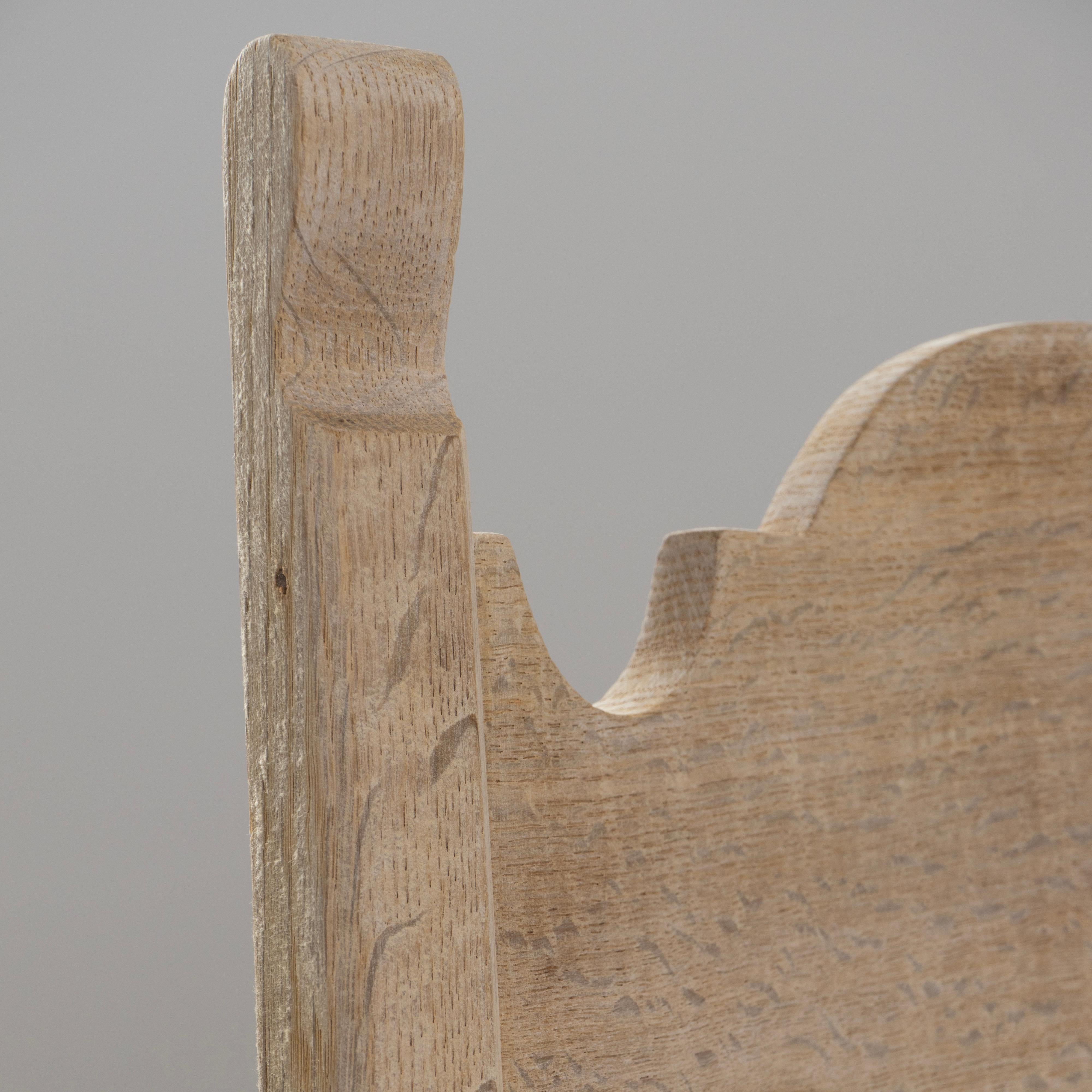 Set Of Six 1970s Belgian Oak Dining Chairs With Upholstered Seats im Angebot 7