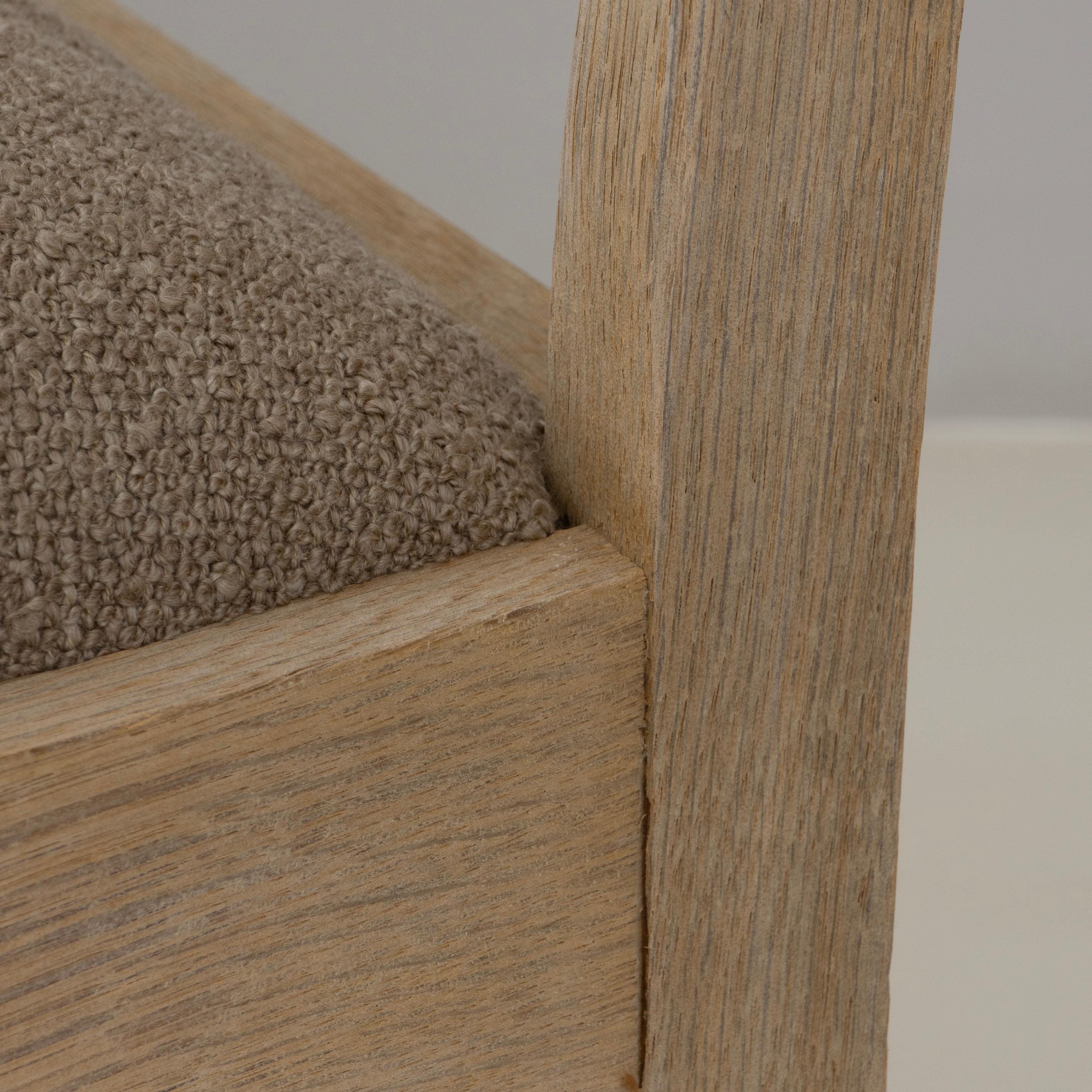 Set Of Six 1970s Belgian Oak Dining Chairs With Upholstered Seats im Angebot 8