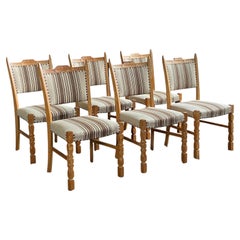 Set of six 1970's Danish oak dining chairs - Henning Kjaernulf style