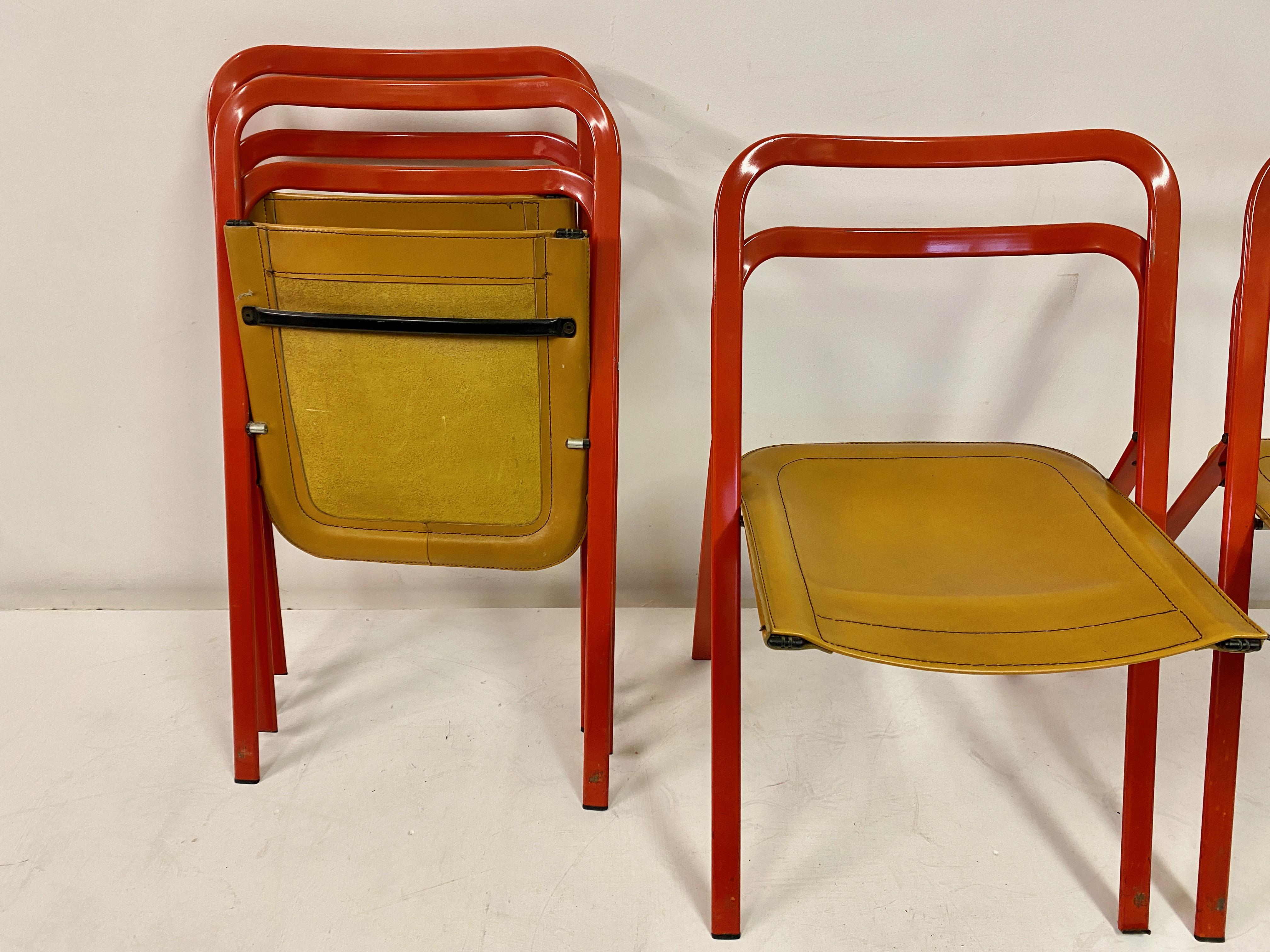 Set of Six 1970s Folding Chairs by Giorgio Cattelan for Cidue For Sale 10
