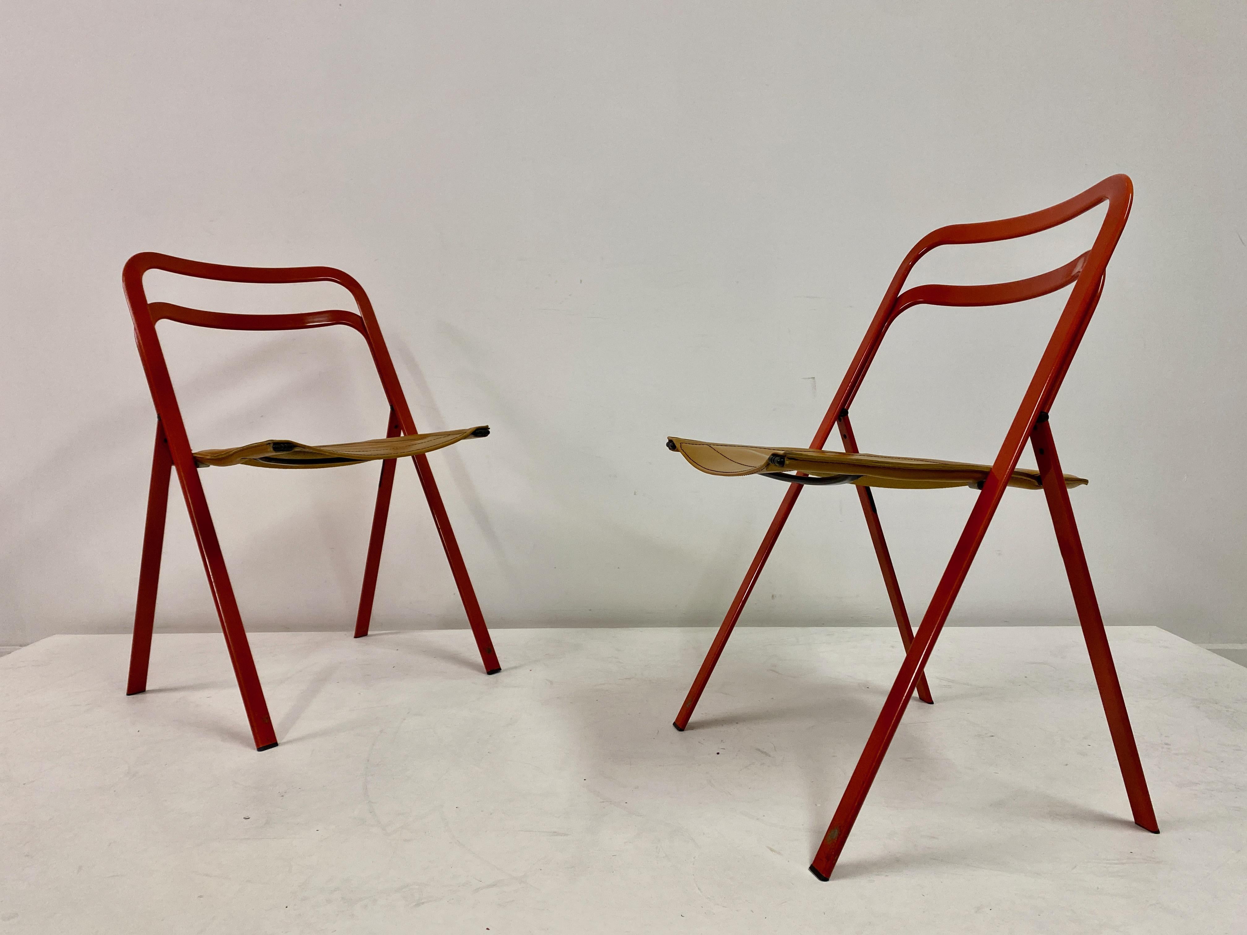 20th Century Set of Six 1970s Folding Chairs by Giorgio Cattelan for Cidue For Sale