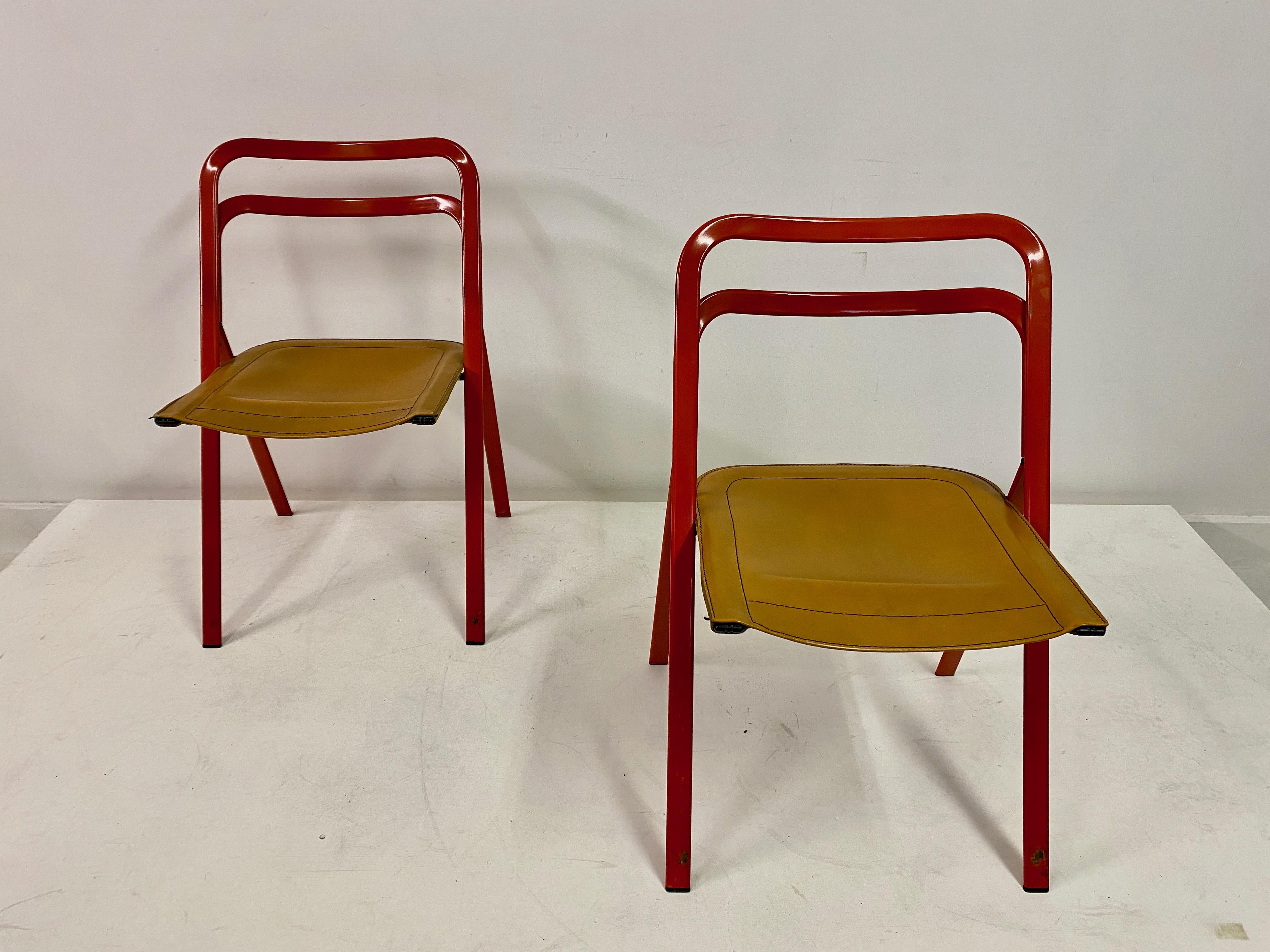 Set of Six 1970s Folding Chairs by Giorgio Cattelan for Cidue For Sale 1