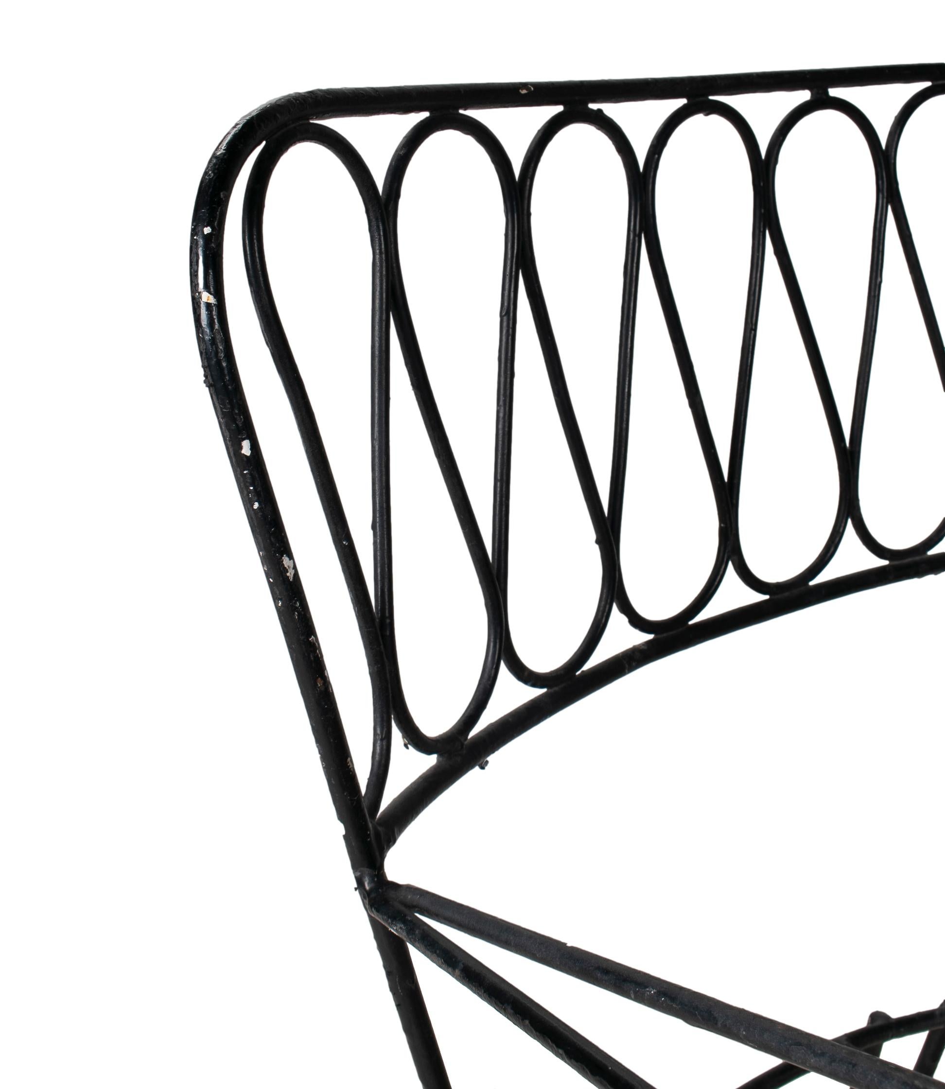 Set of Six 1970s French Iron Garden Chairs 6