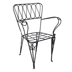 Set of Six 1970s French Iron Garden Chairs