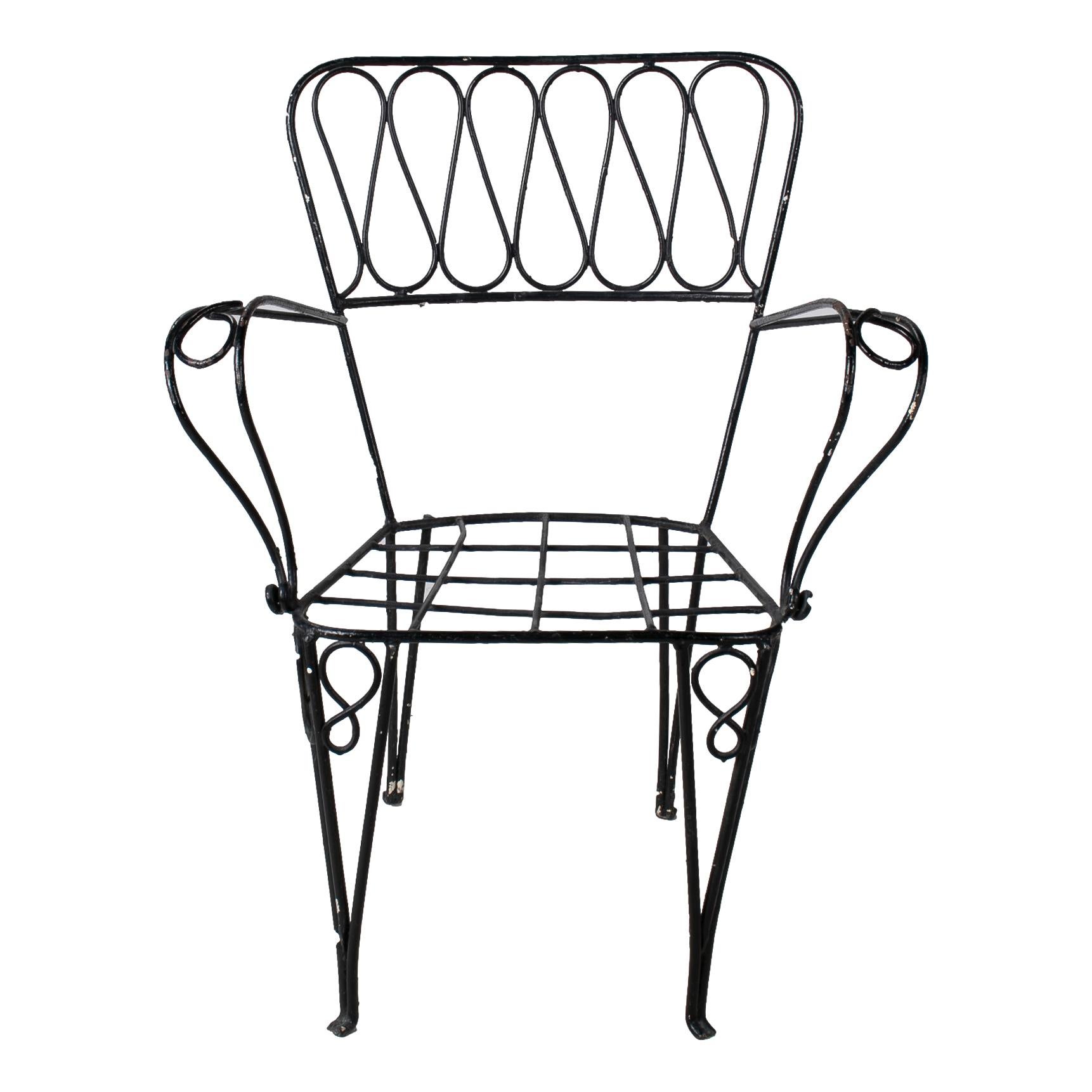 Set of Six 1970s French Iron Garden Chairs In Good Condition In Marbella, ES