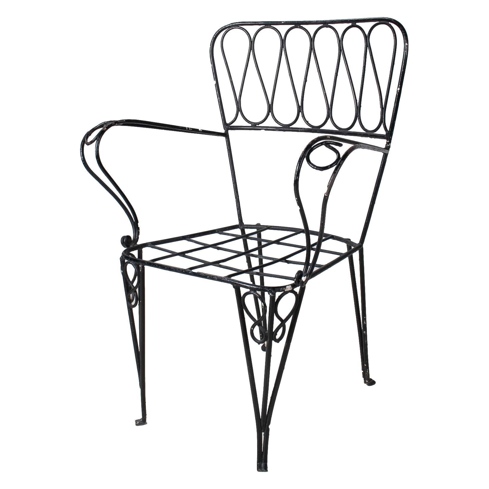20th Century Set of Six 1970s French Iron Garden Chairs