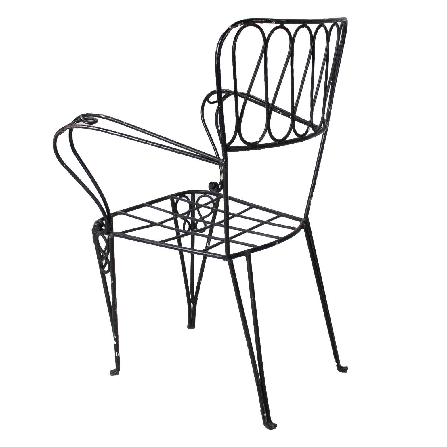 Set of Six 1970s French Iron Garden Chairs 1