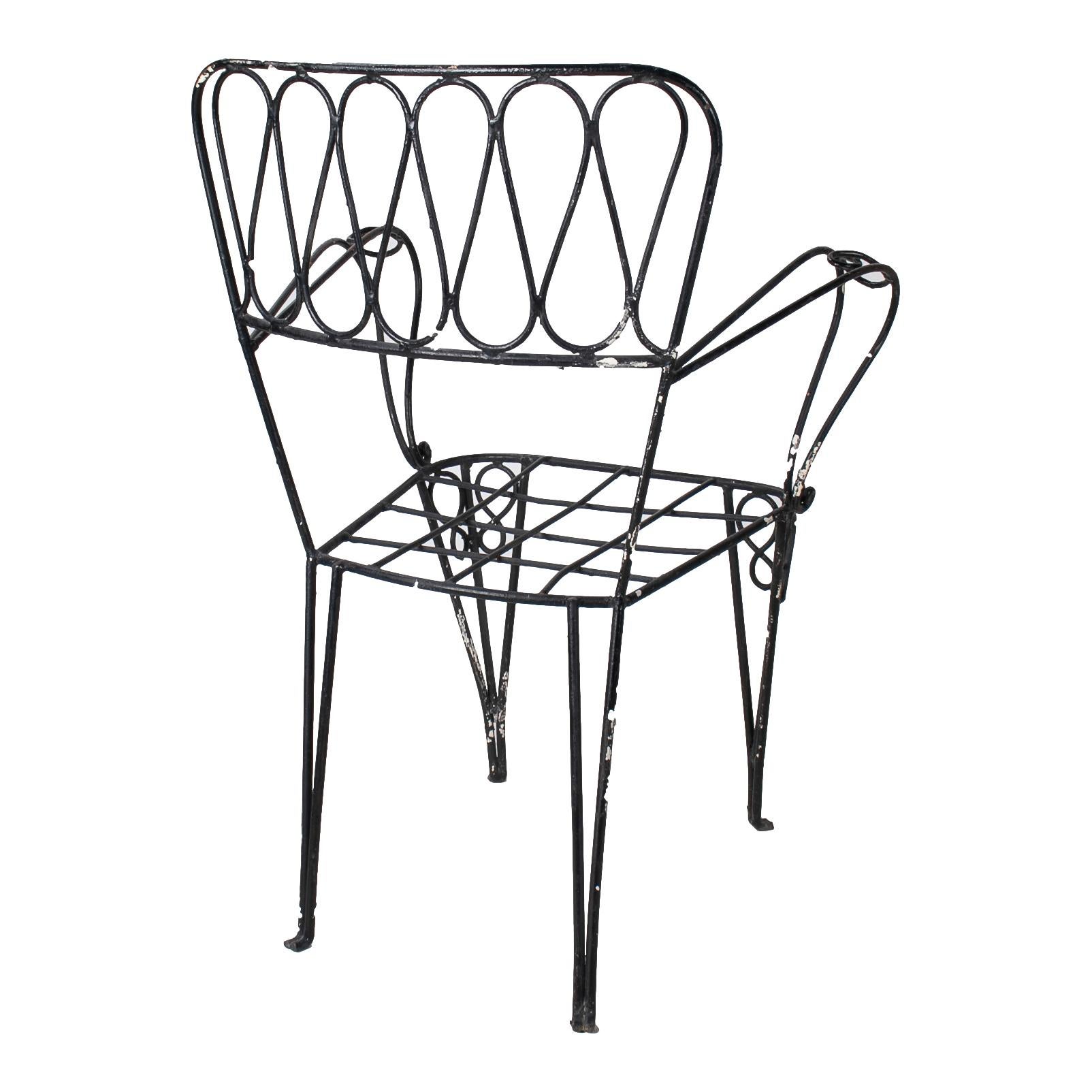 Set of Six 1970s French Iron Garden Chairs 2