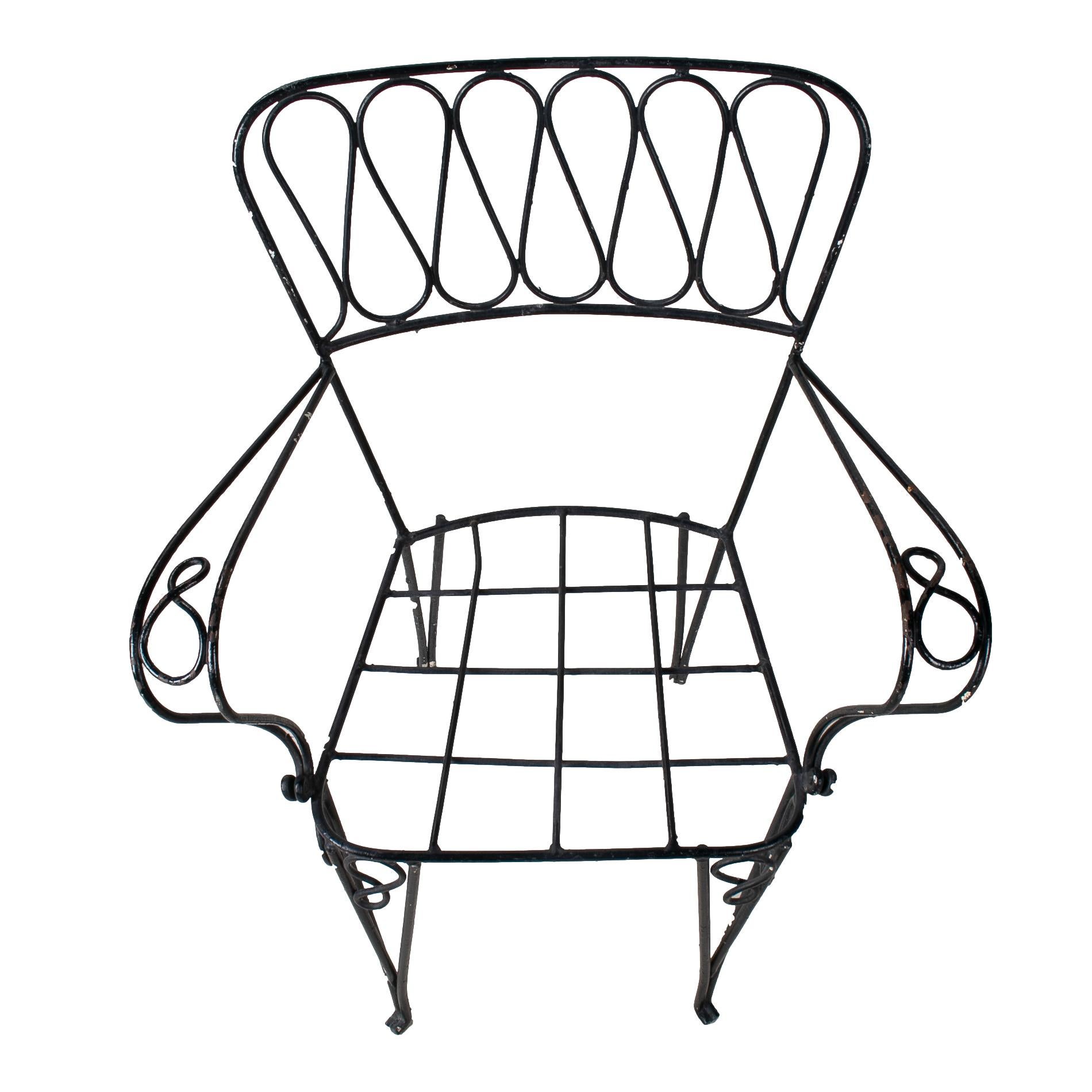 Set of Six 1970s French Iron Garden Chairs 5