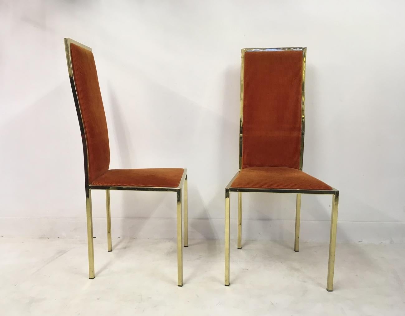 Set of Six 1970s Gold Lacquered Dining Chairs 3