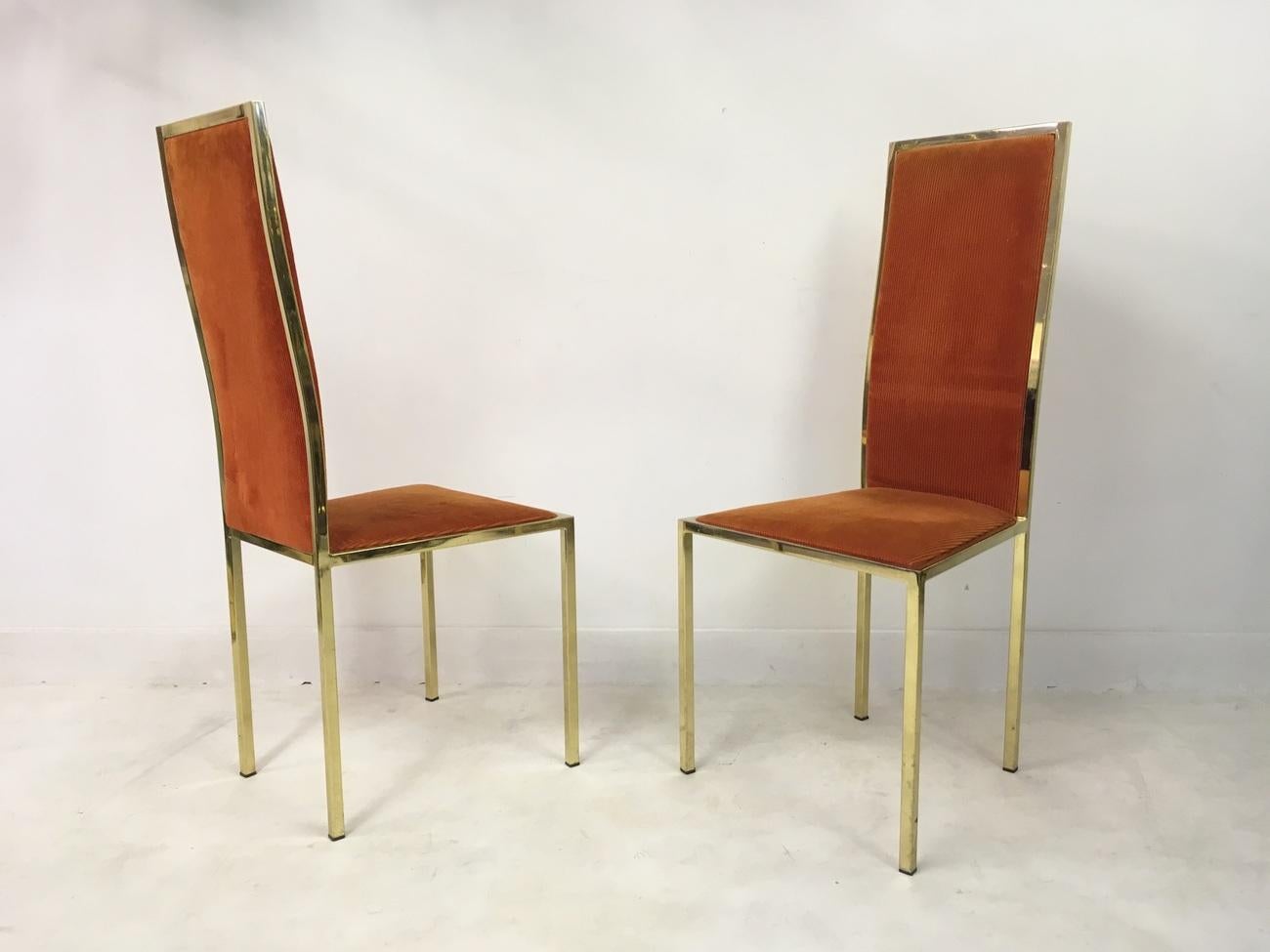 Set of Six 1970s Gold Lacquered Dining Chairs 2