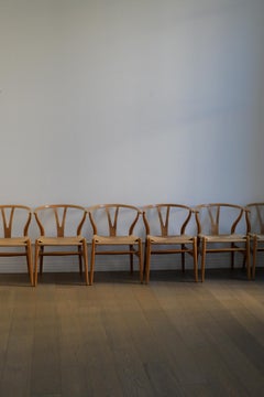 Set of Six 1970s Wishbone Chairs in style of Hans Wegner for Carl Hansen & Søn.