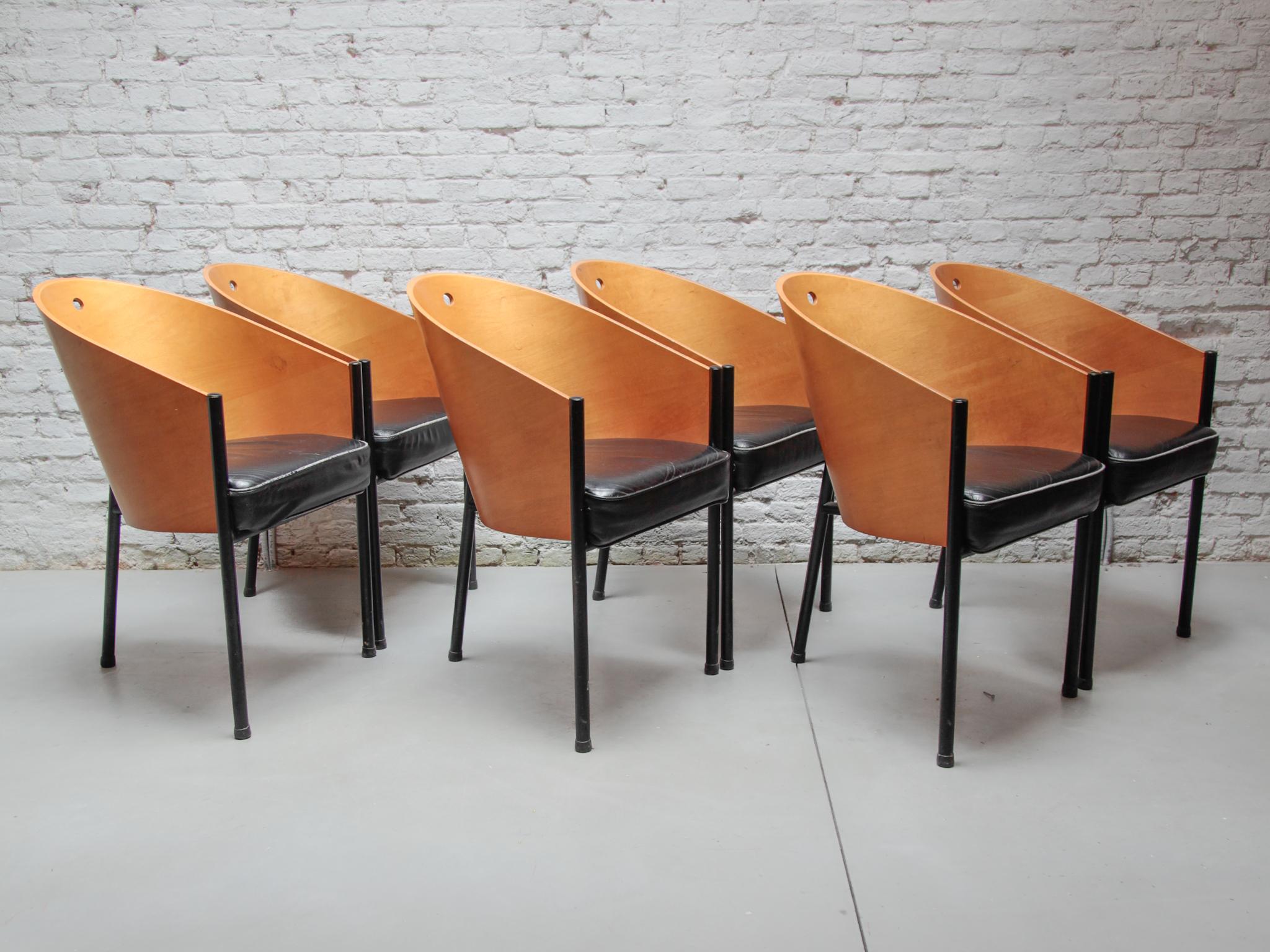 Italian Set of SIX 1980s 'Costes' Dining-Chairs by Philippe Starck for Driade, Italy