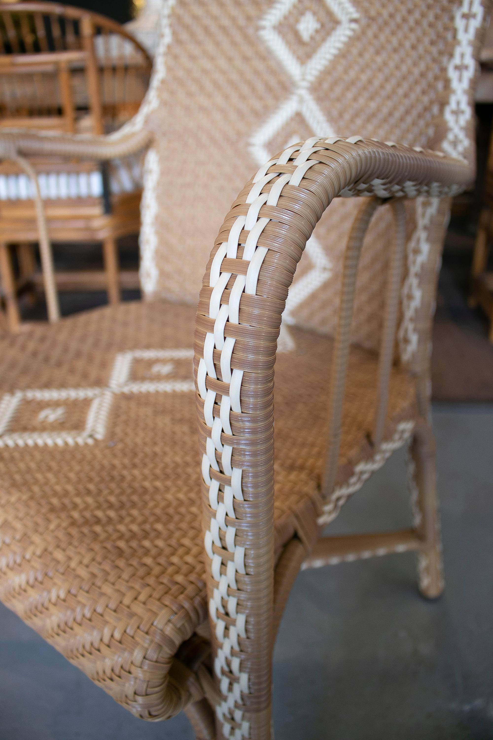 Set of Six 1980s Spanish Hand Woven Synthetic Fibre Garden Armchairs 6