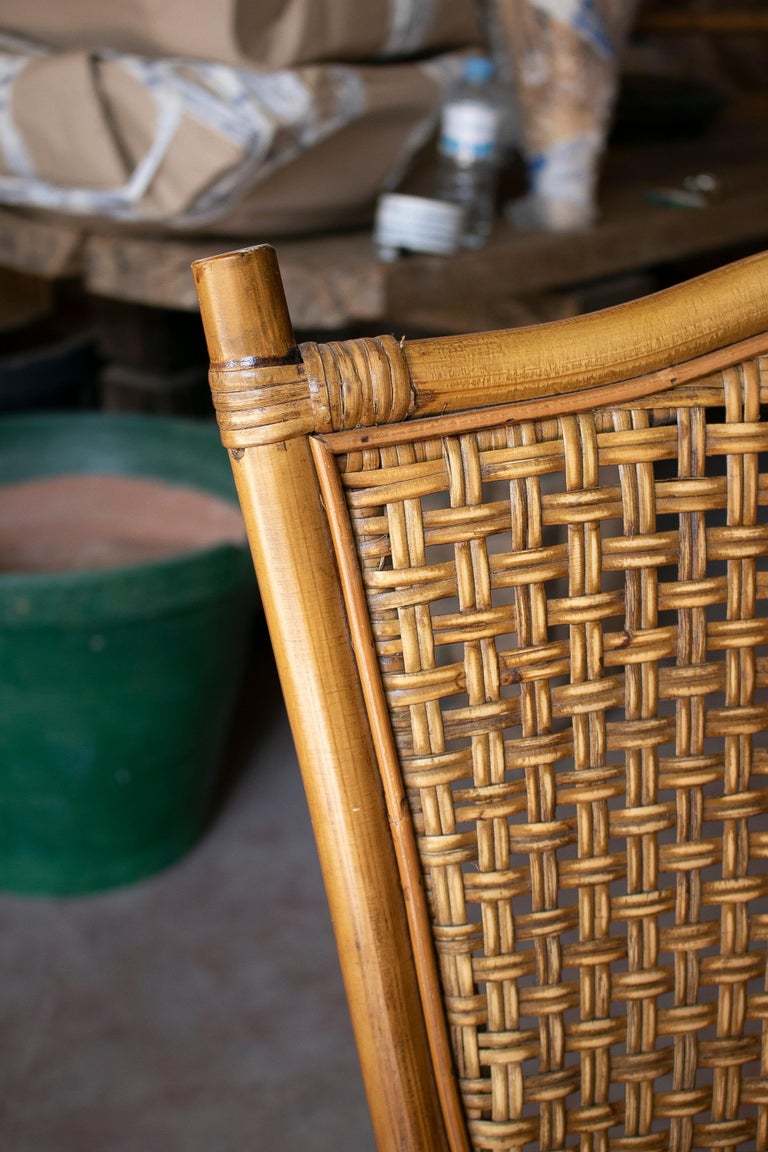 Set of Six 1980s Spanish Woven Wicker Chairs For Sale at 1stDibs 1980