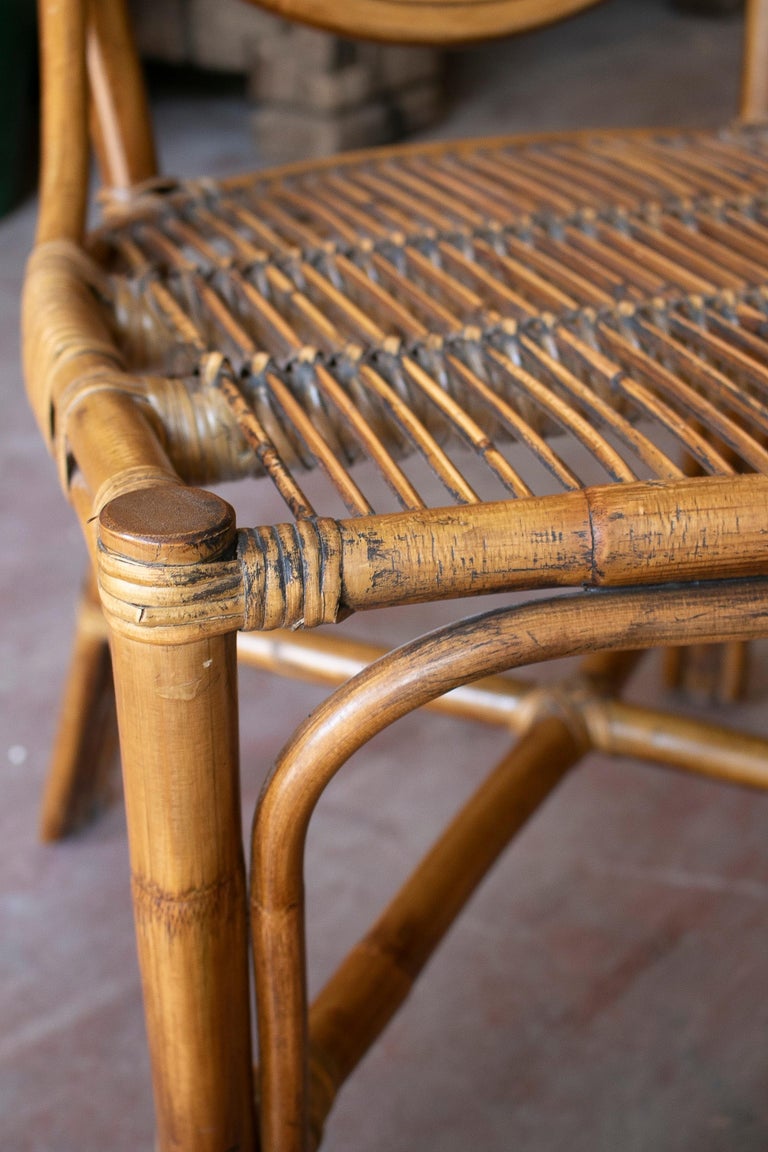 Set of Six 1980s Spanish Woven Wicker Chairs For Sale at 1stDibs 1980