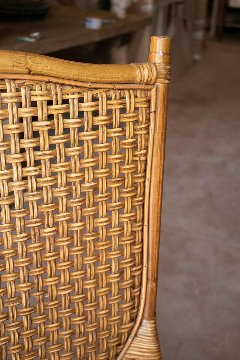 Set of Six 1980s Spanish Woven Wicker Chairs For Sale at 1stDibs 1980