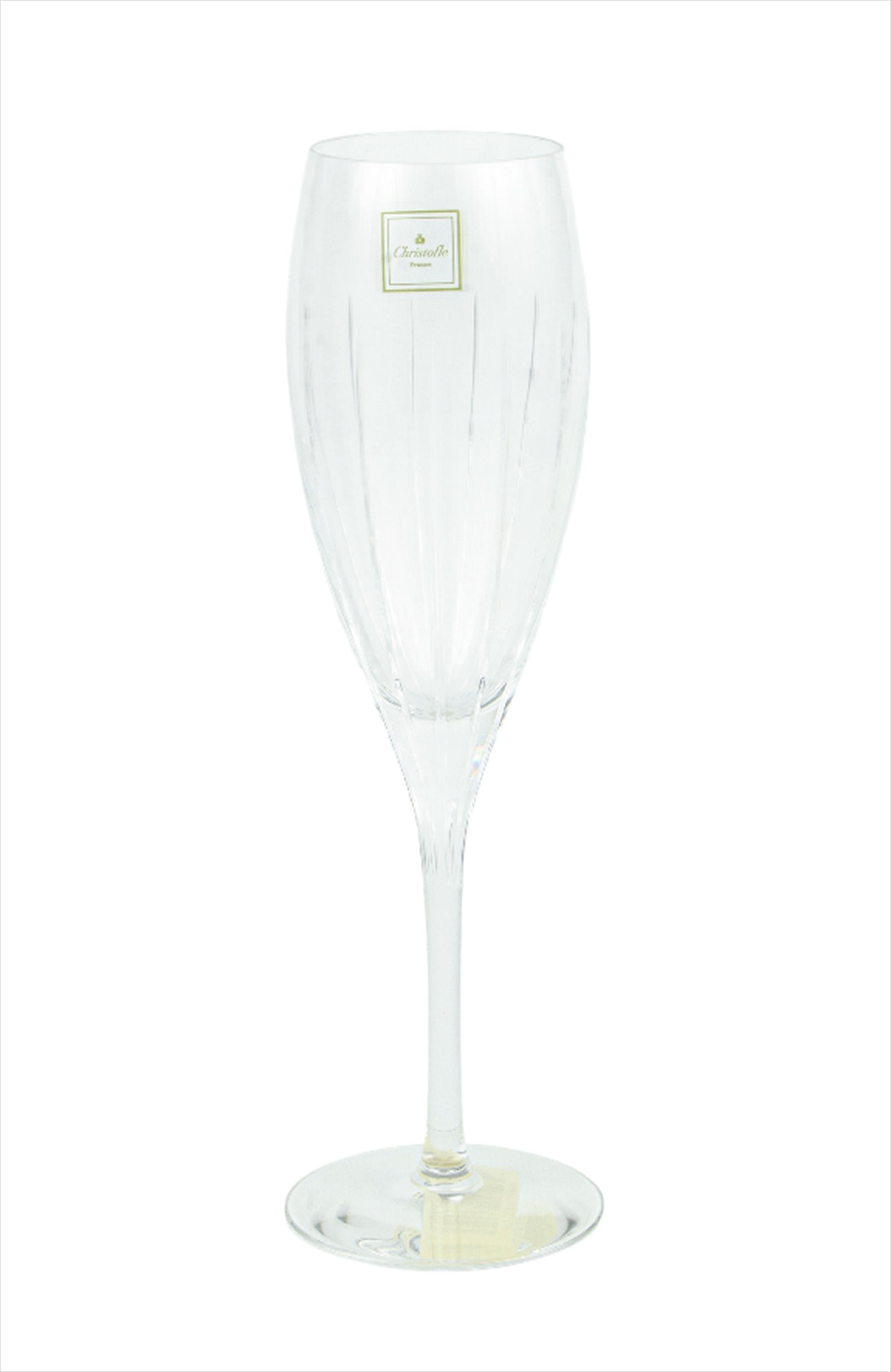 Postmoderne Ensemble de six flûtes à champagne en cristal soufflé 