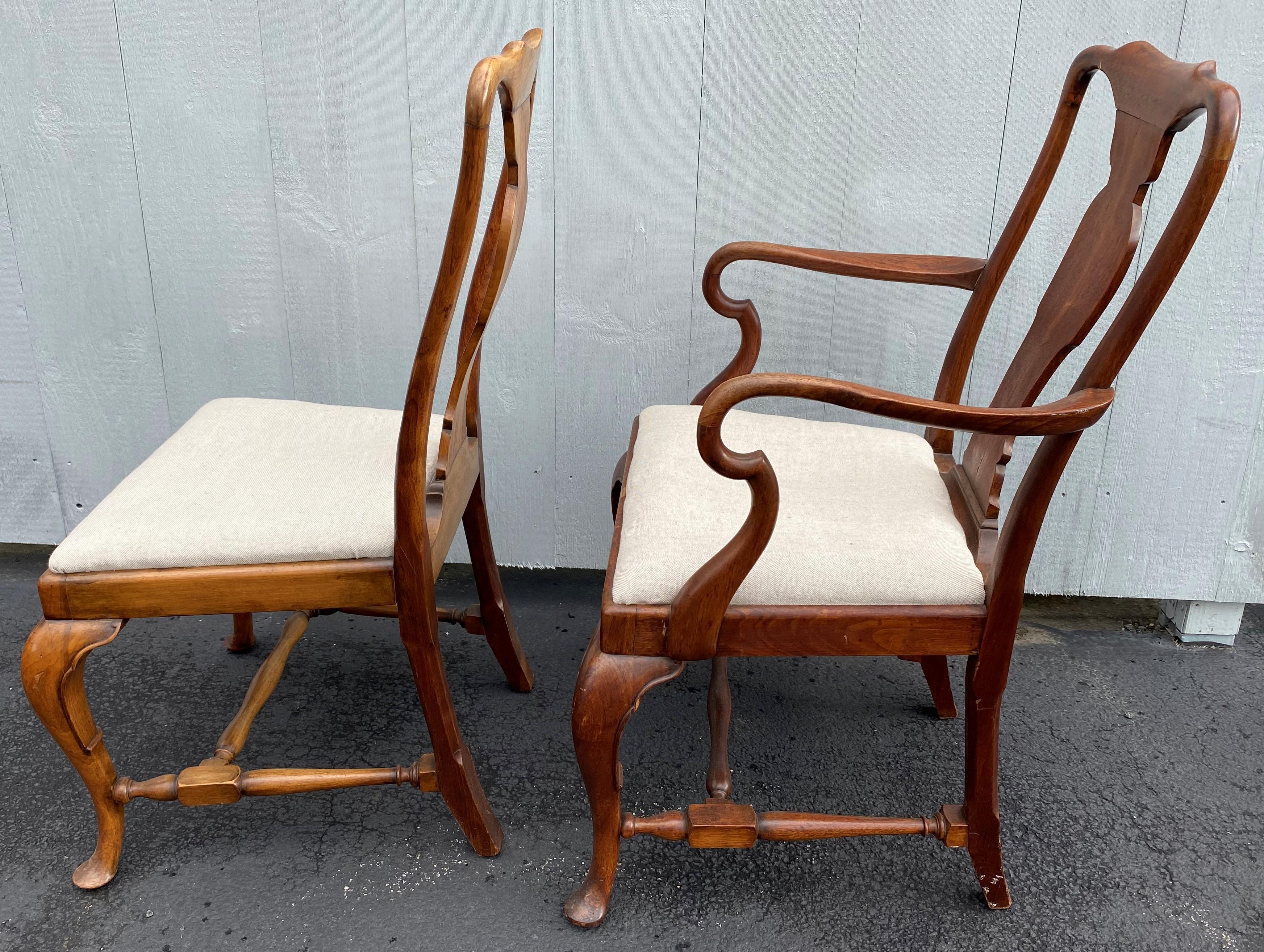 queen anne style dining chairs