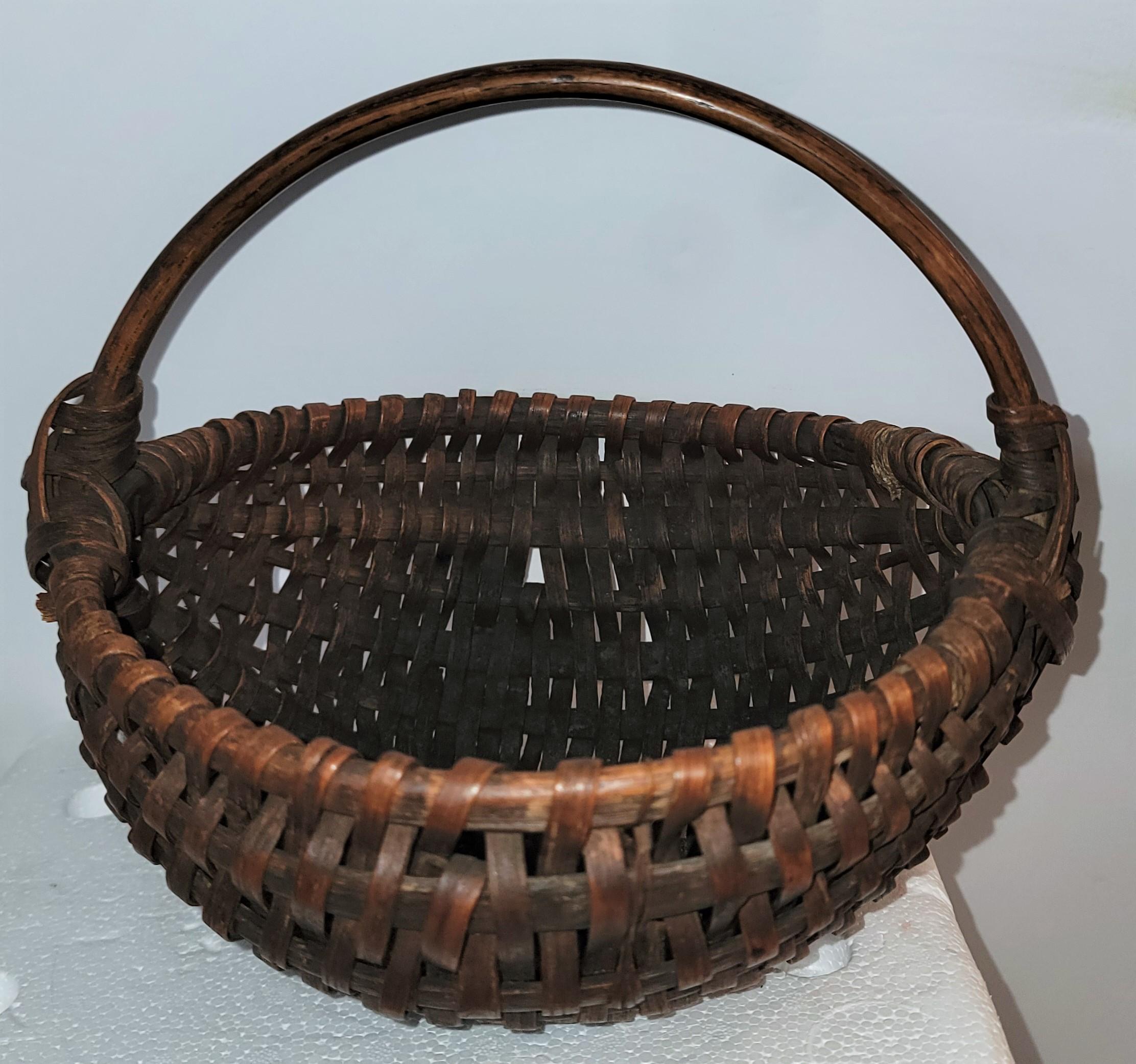 Set of Six 19th C Hand Made Handled Buttocks Baskets For Sale 5