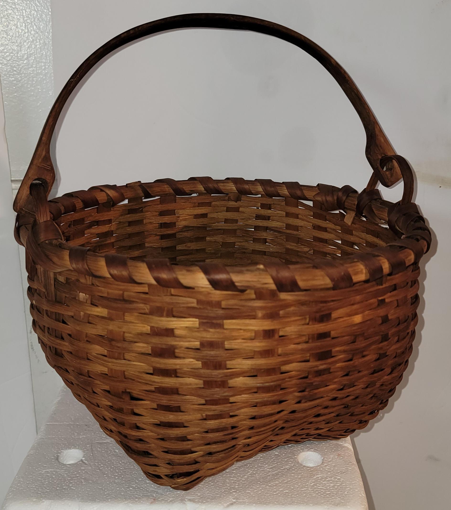 19th Century Set of Six 19th C Hand Made Handled Buttocks Baskets For Sale