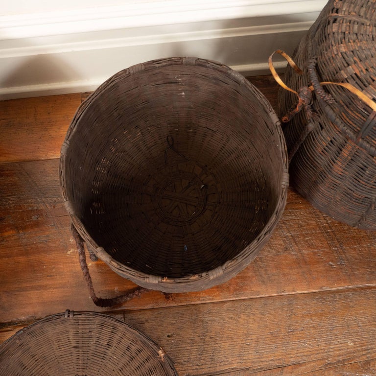 Set of Six 19th Century African Woven Baskets with Lids, Mali For Sale at 1stDibs african