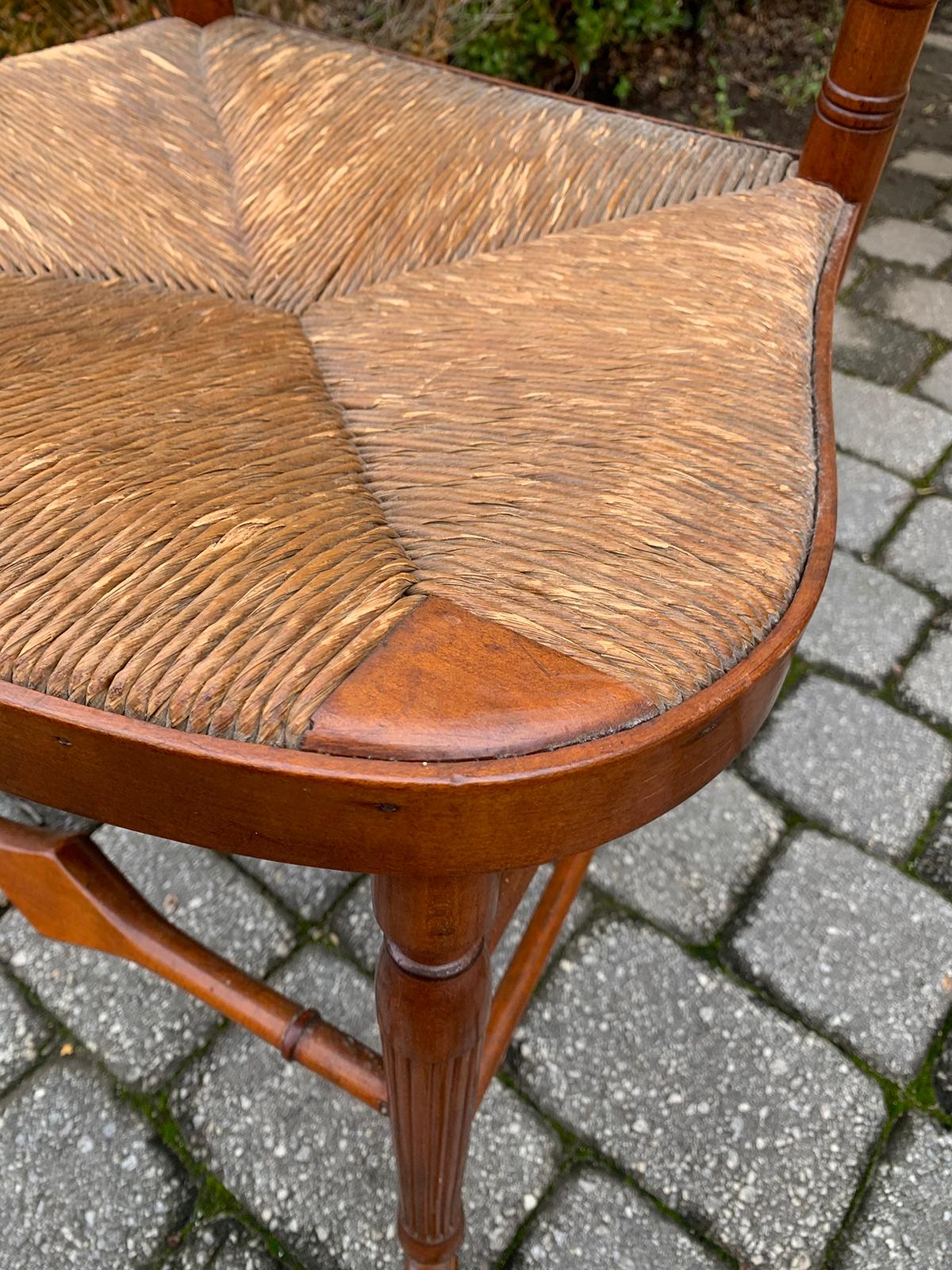 Set of Six 19th Century American Sheraton Maple Chairs with Rush Seats 7