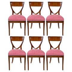 Set of Six 19th Century Biedermeier Mahogany Chairs