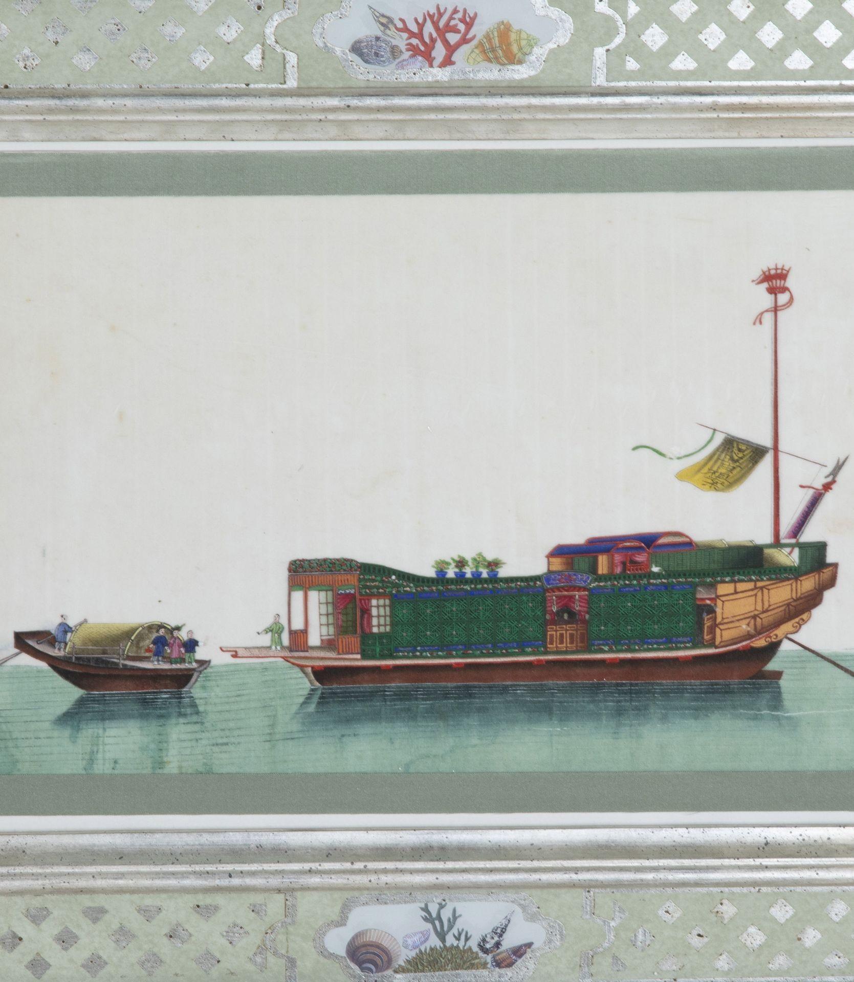 Satz von sechs chinesischen Reispapiergemälden aus dem 19. im Angebot 2