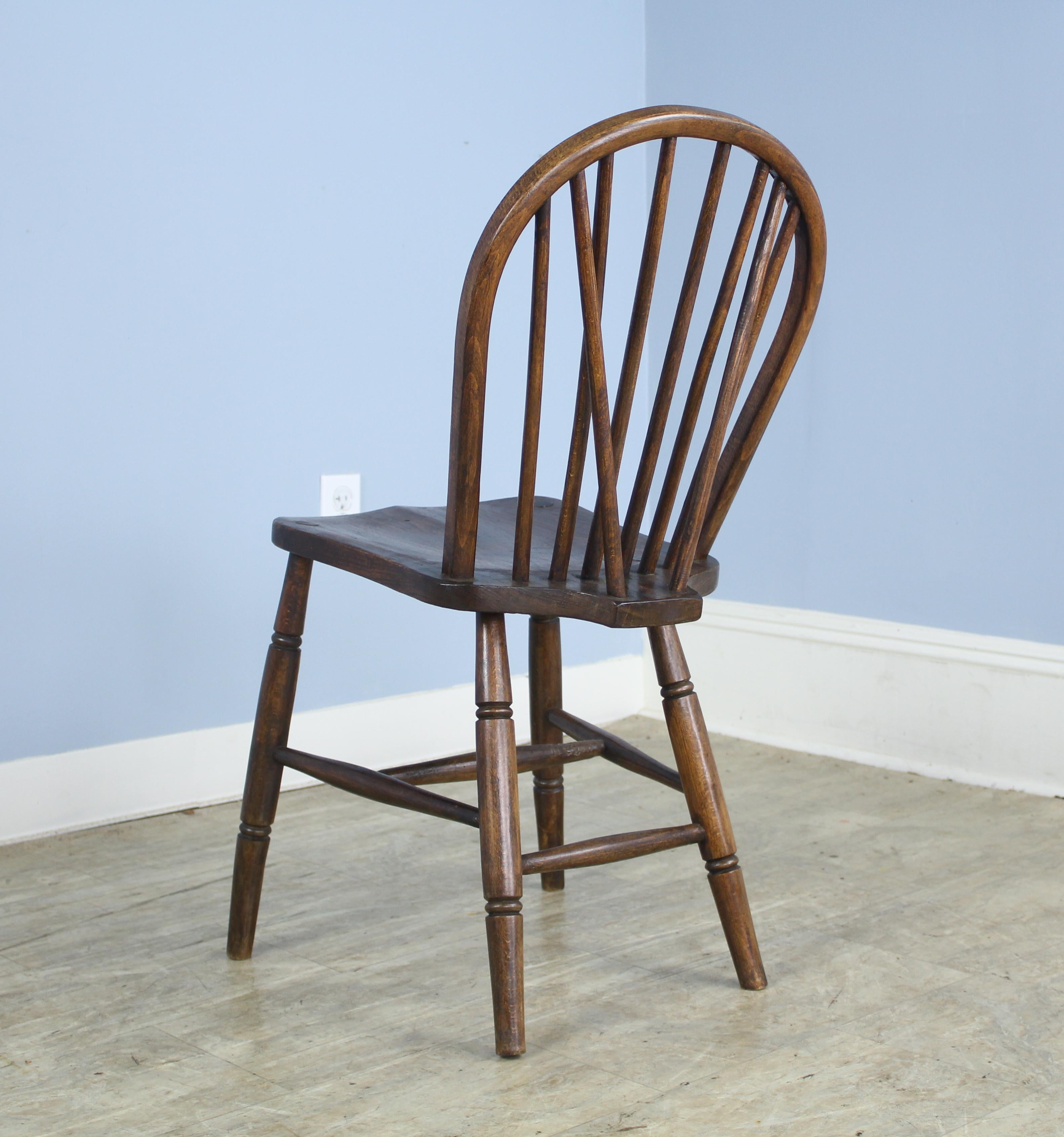 Set of Six 19th Century Elm Stickback Windsor Chairs 3