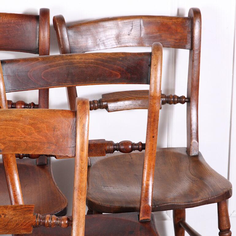 Victorian Set of Six 19th Century English Country Chairs