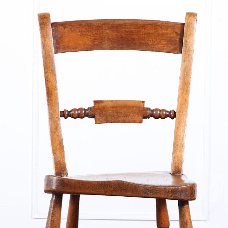 Beech Set of Six 19th Century English Country Chairs