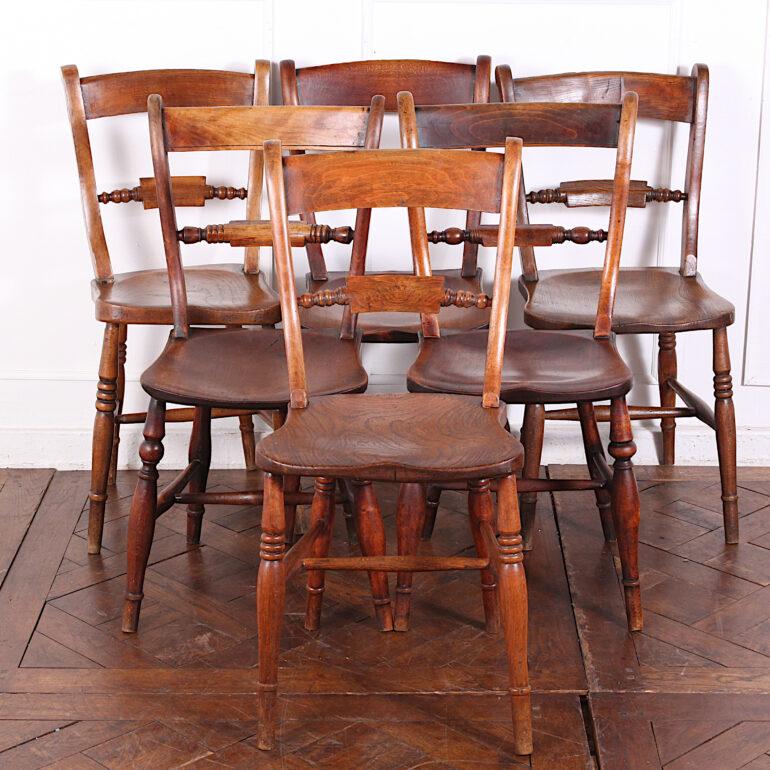 Set of Six 19th Century English Country Chairs 4