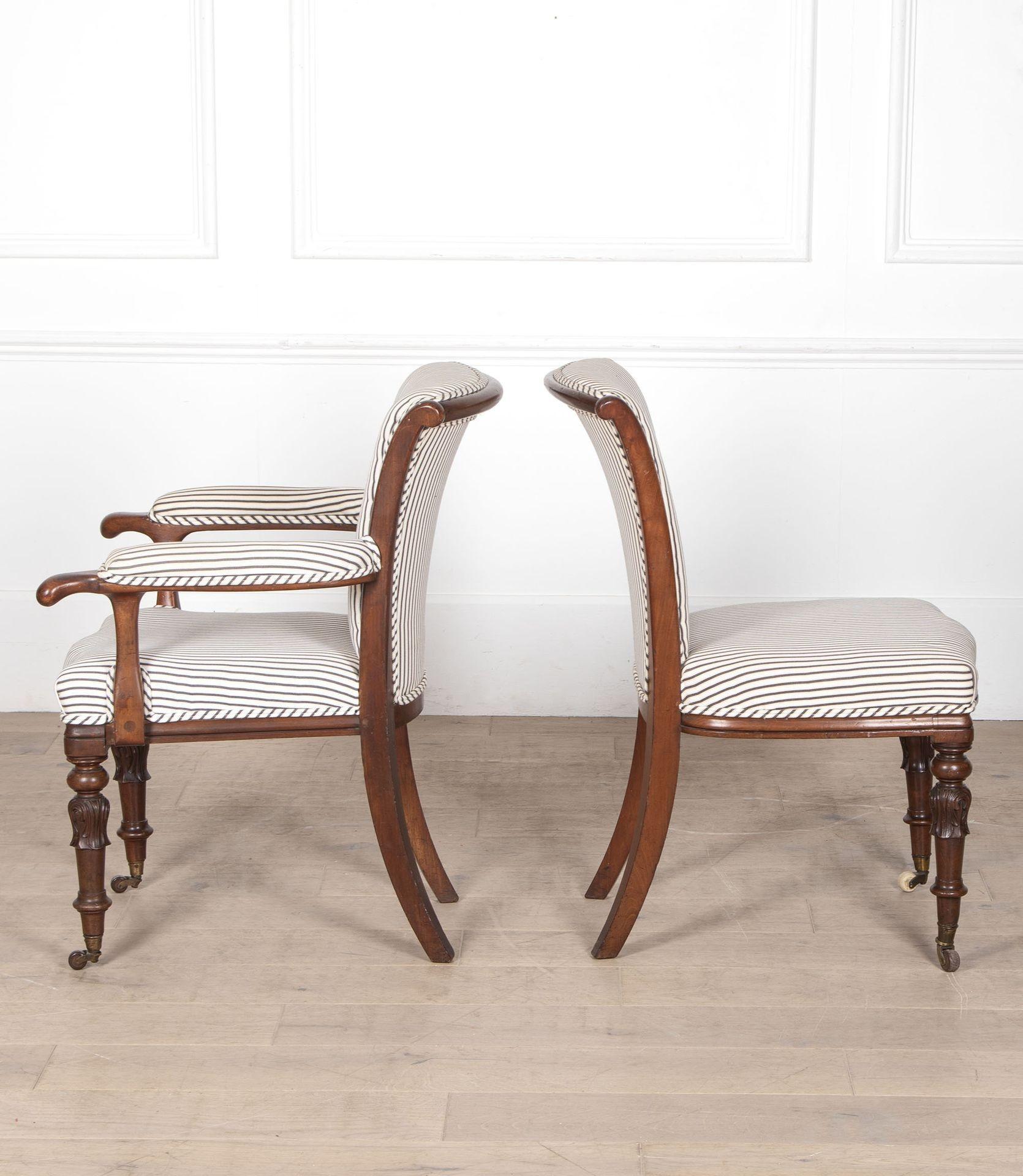 Fabric Set of Six 19th Century English Dining Chairs For Sale