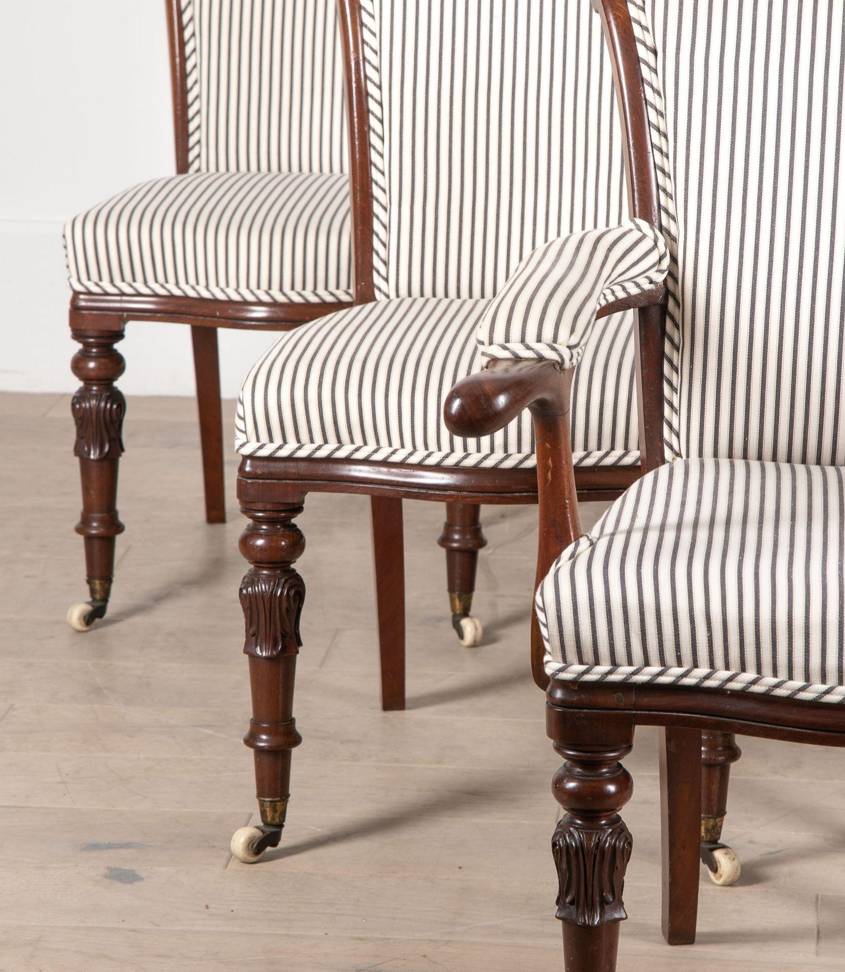 Set of Six 19th Century English Dining Chairs For Sale 4
