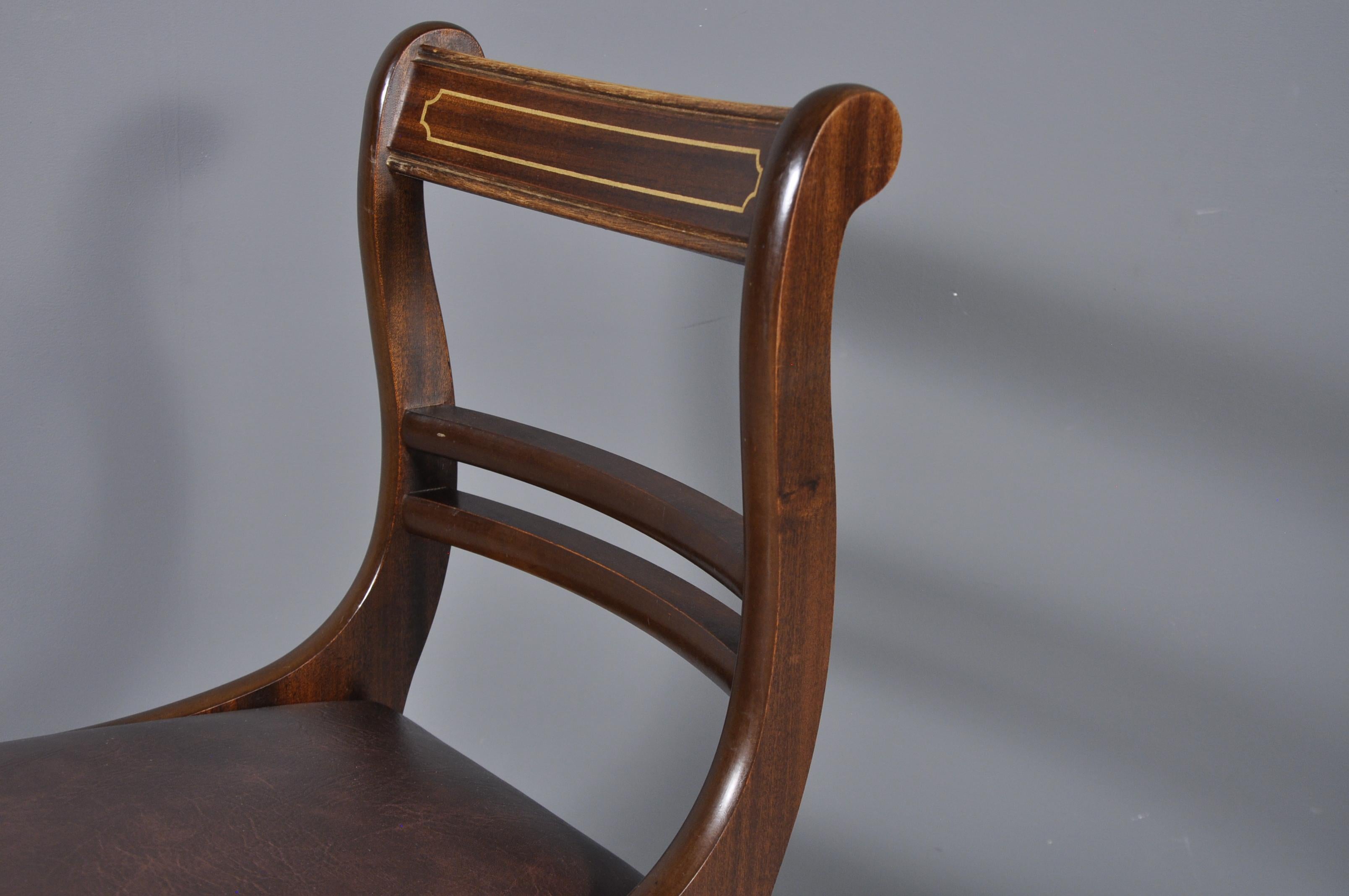 Set of Six 19th Century English Neoclassical Dining Chairs For Sale 8