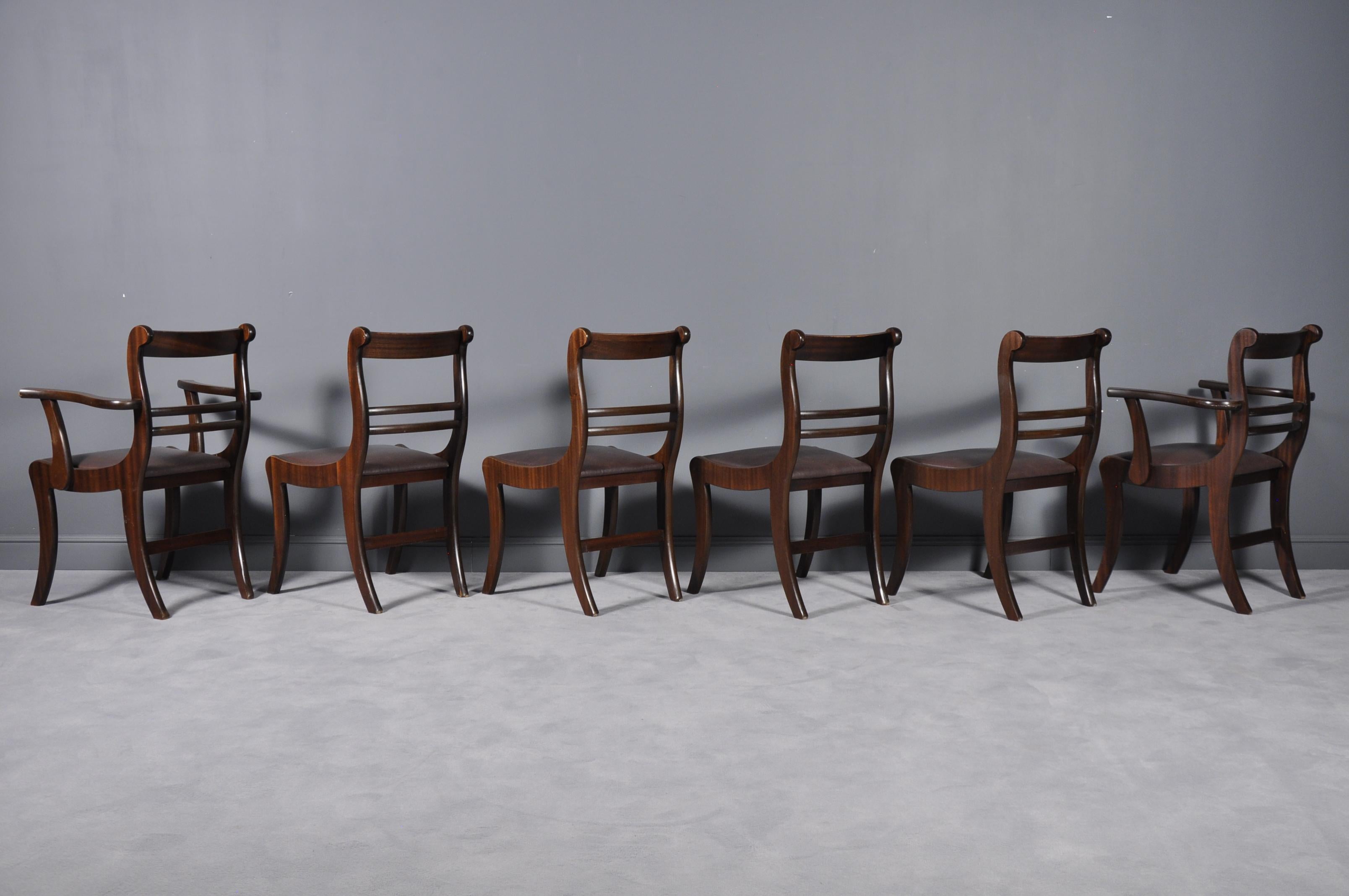 Early 20th Century Set of Six 19th Century English Neoclassical Dining Chairs For Sale