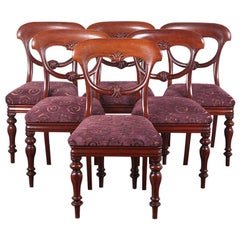 Set of Six 19th Century English Victorian Dining Chairs in Mahogany