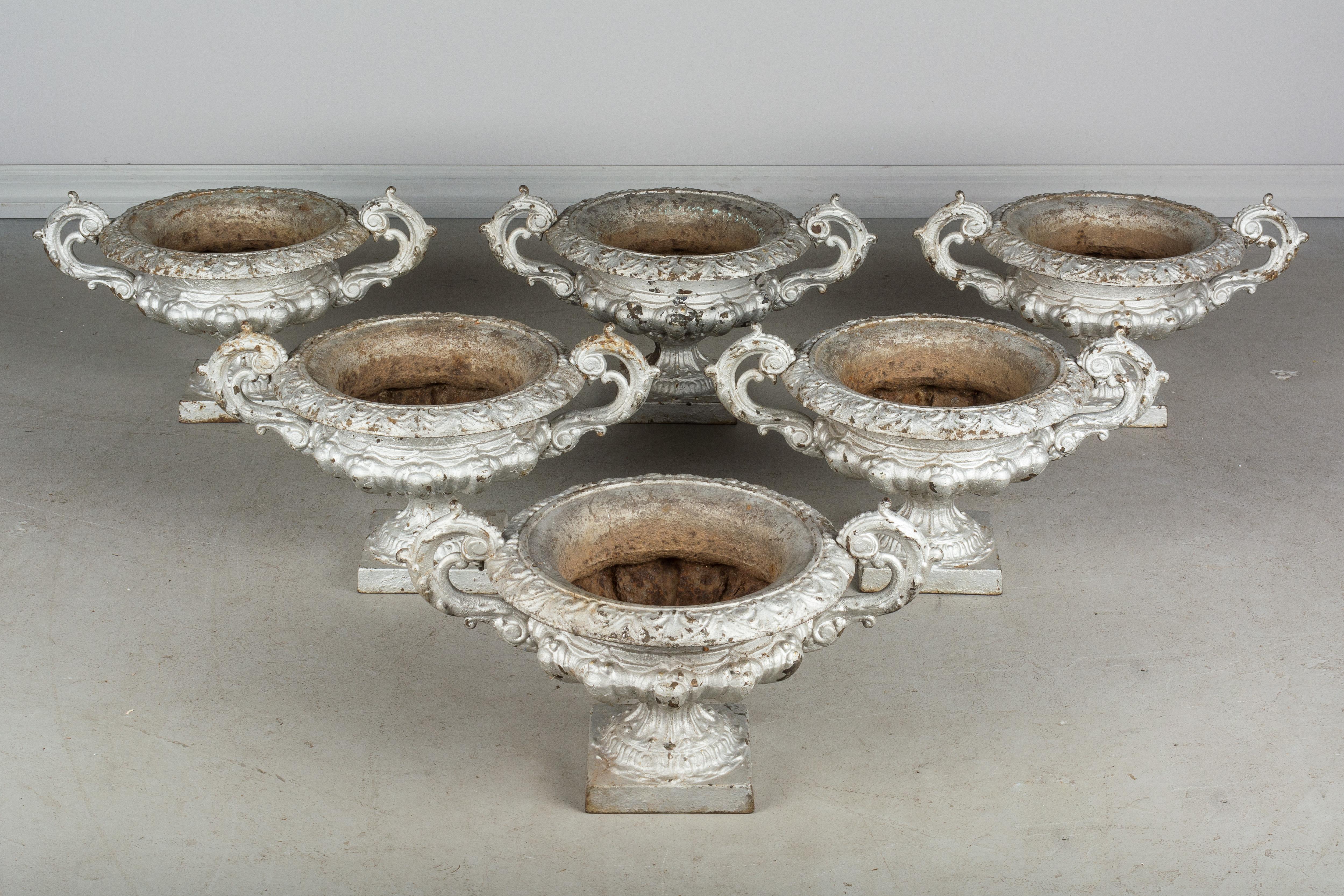 Set of Six French Cast Iron Urns or Vases In Good Condition In Winter Park, FL