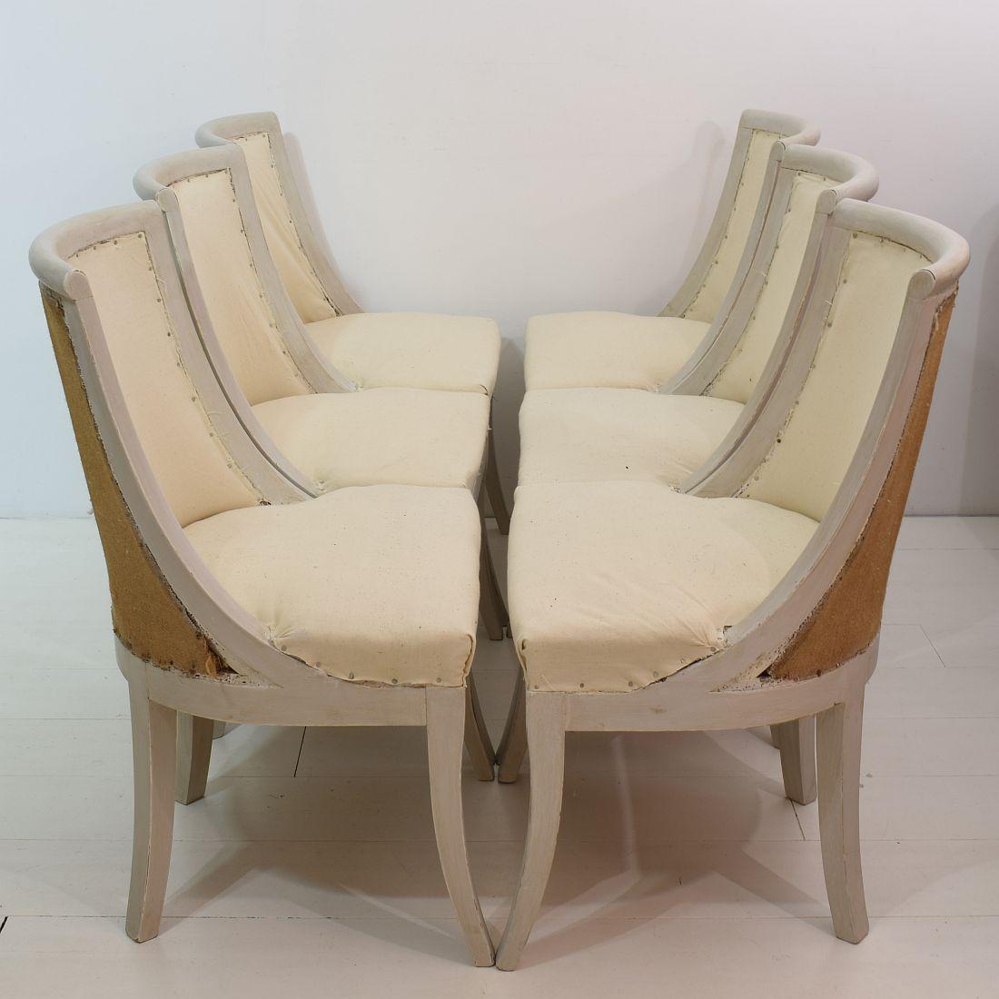 Empire Revival Set of Six, 19th Century, French Empire Gondola Chairs