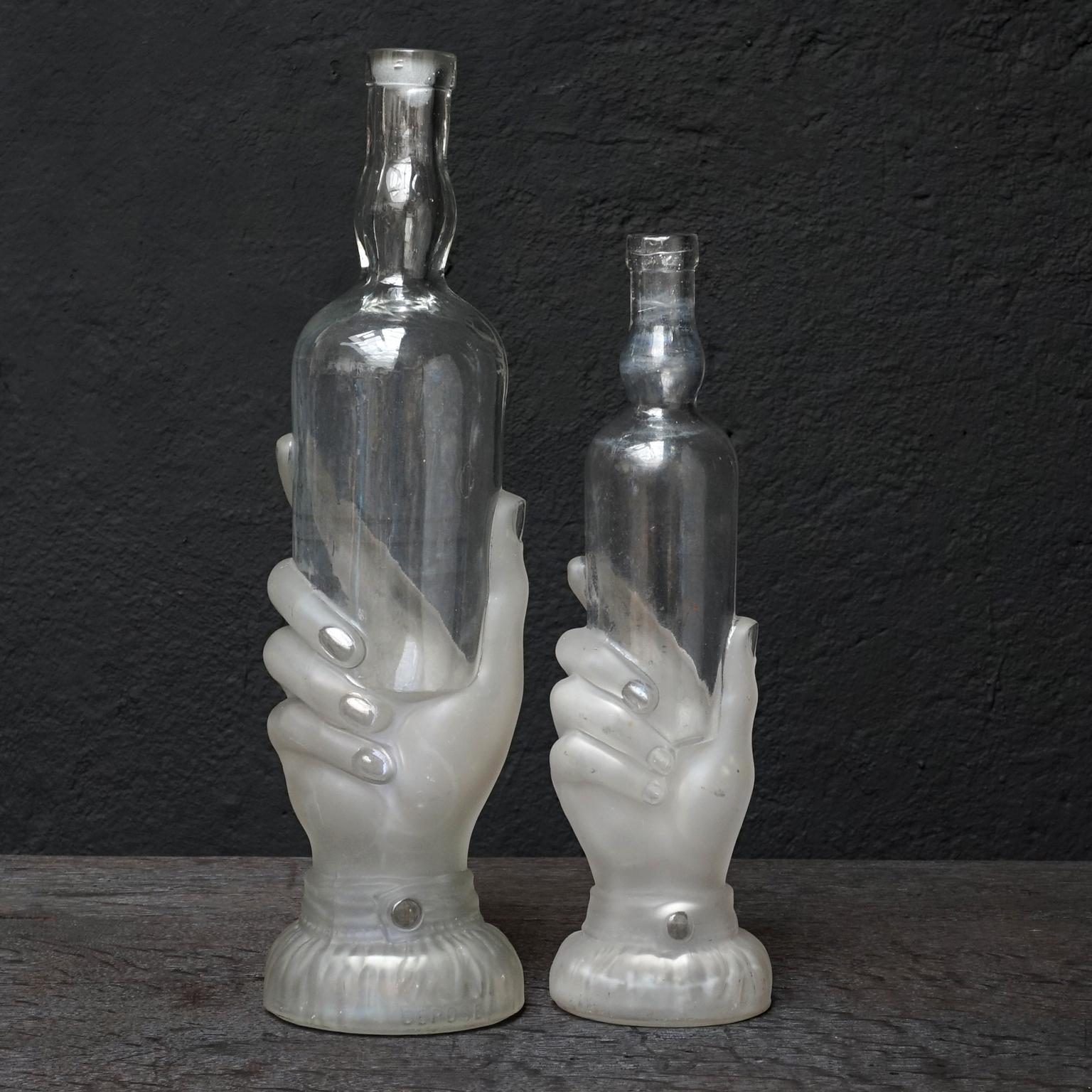 Set of Six 19th Century French Legras & Cie, Victorian Glass Bath Soap Bottles 9